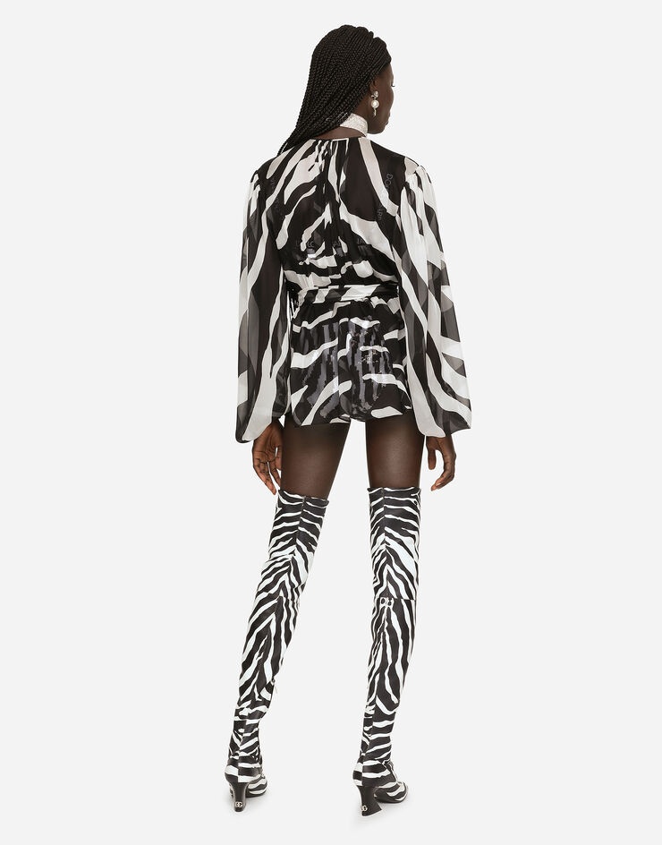 Zebra-print chiffon blouse - 3