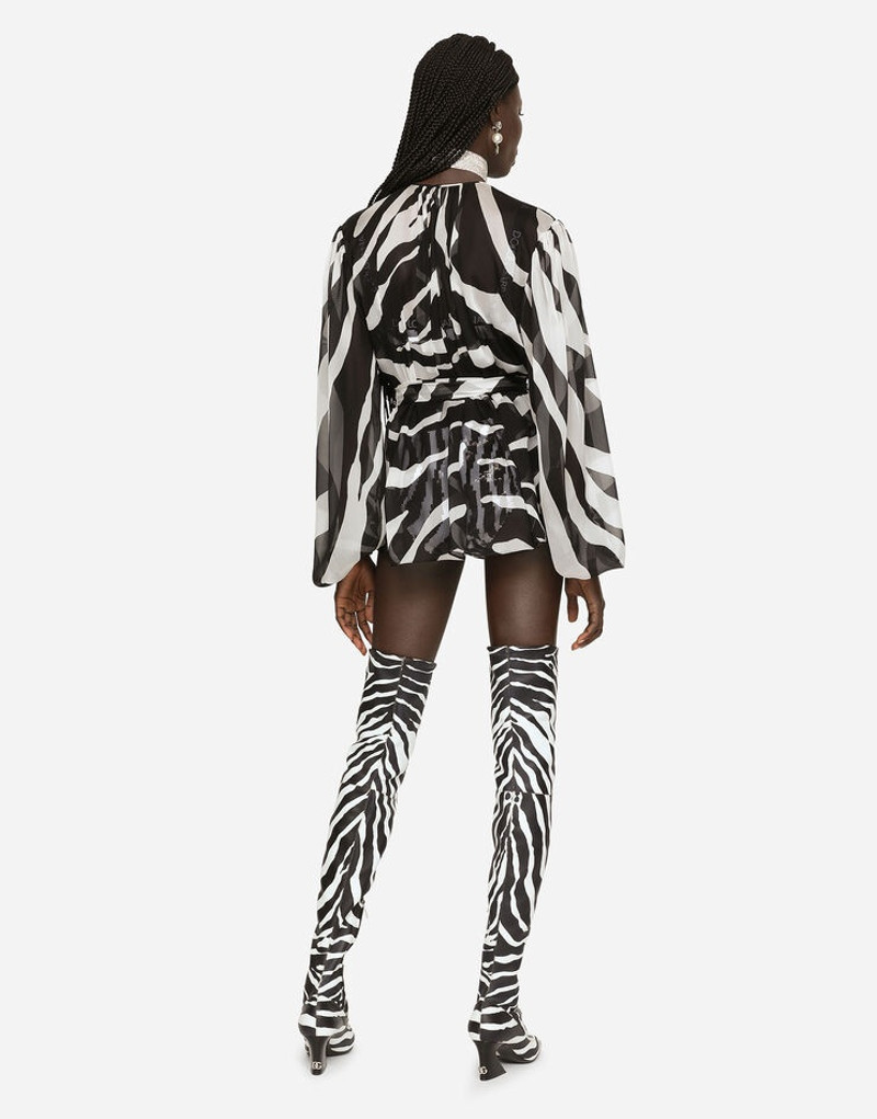 Zebra-print chiffon blouse 3