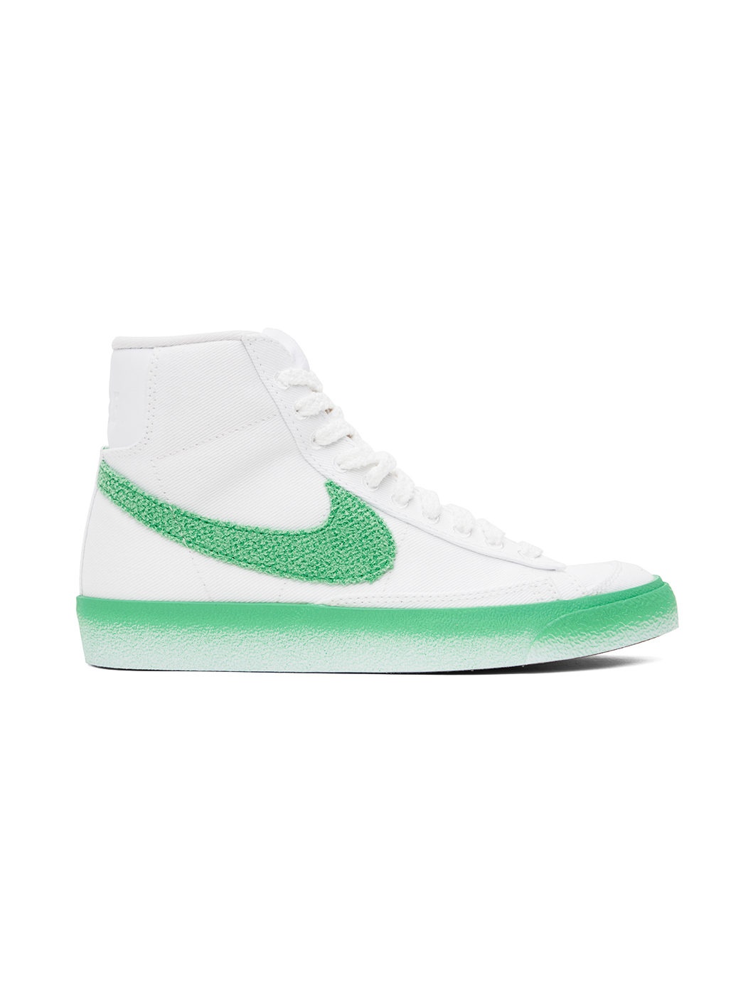 White & Green Blazer Mid '77 Sneakers - 1
