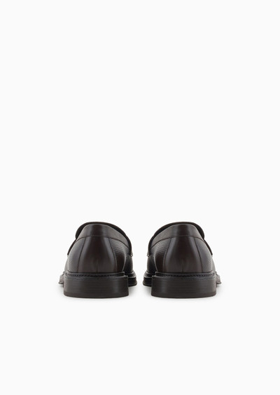 EMPORIO ARMANI Pebbled leather loafers outlook