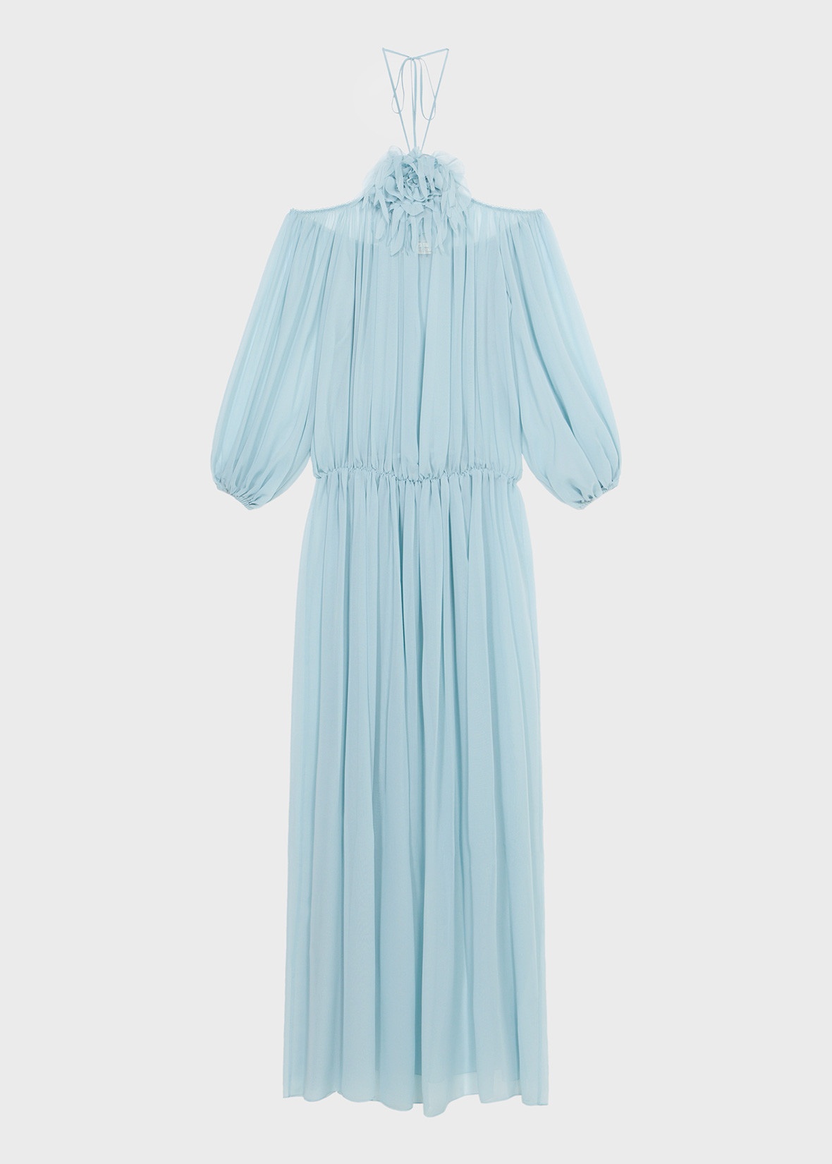 LONG DRESS WITH 3D FLOWER DECORATION - 1