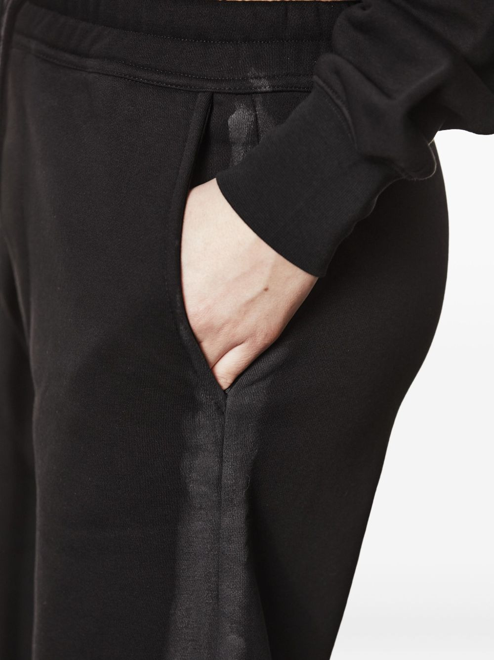 side-stripe raw-edge track pants - 5