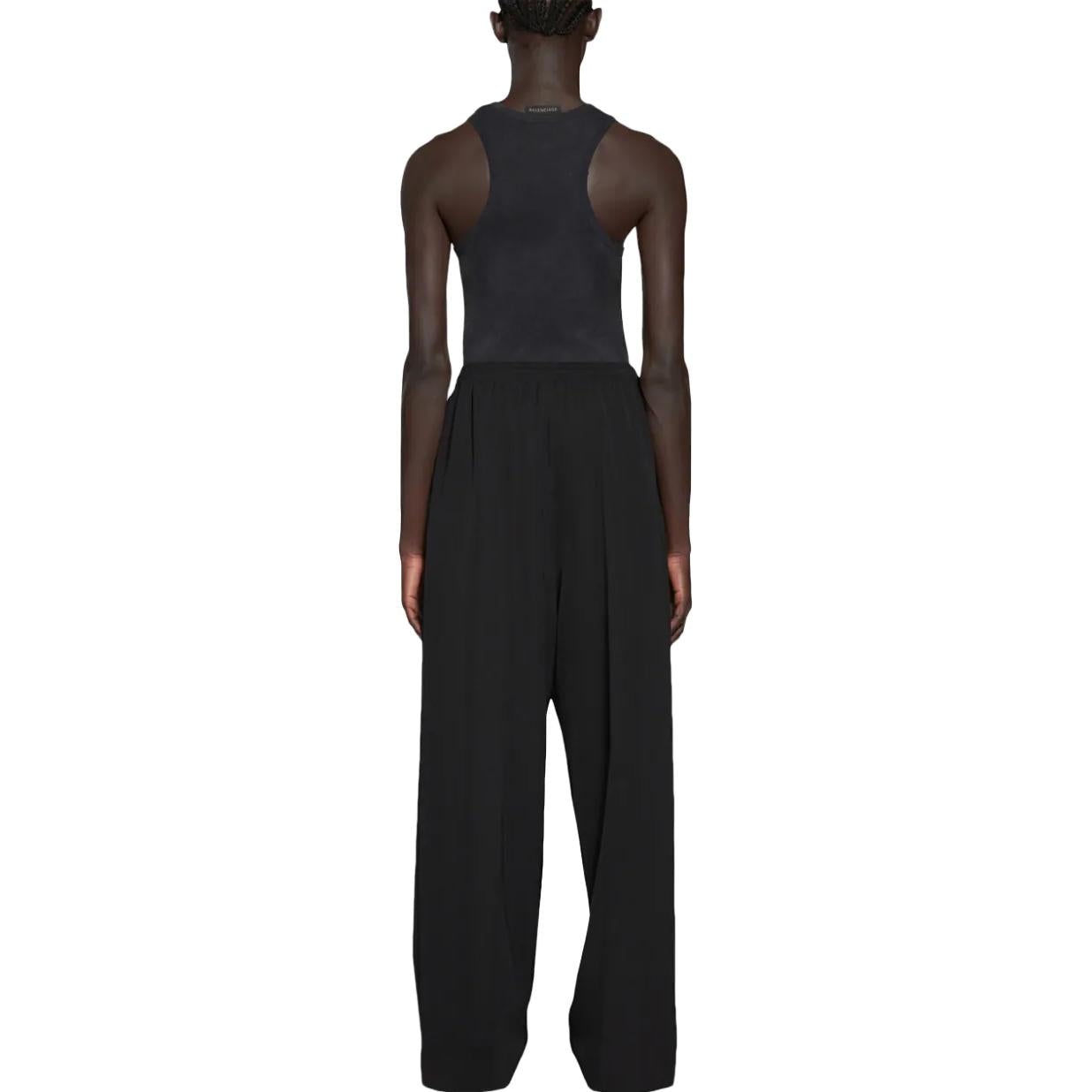 Balenciaga Elastic Waist Straight Leg Pants 'Black' 743903TNT391000 - 4