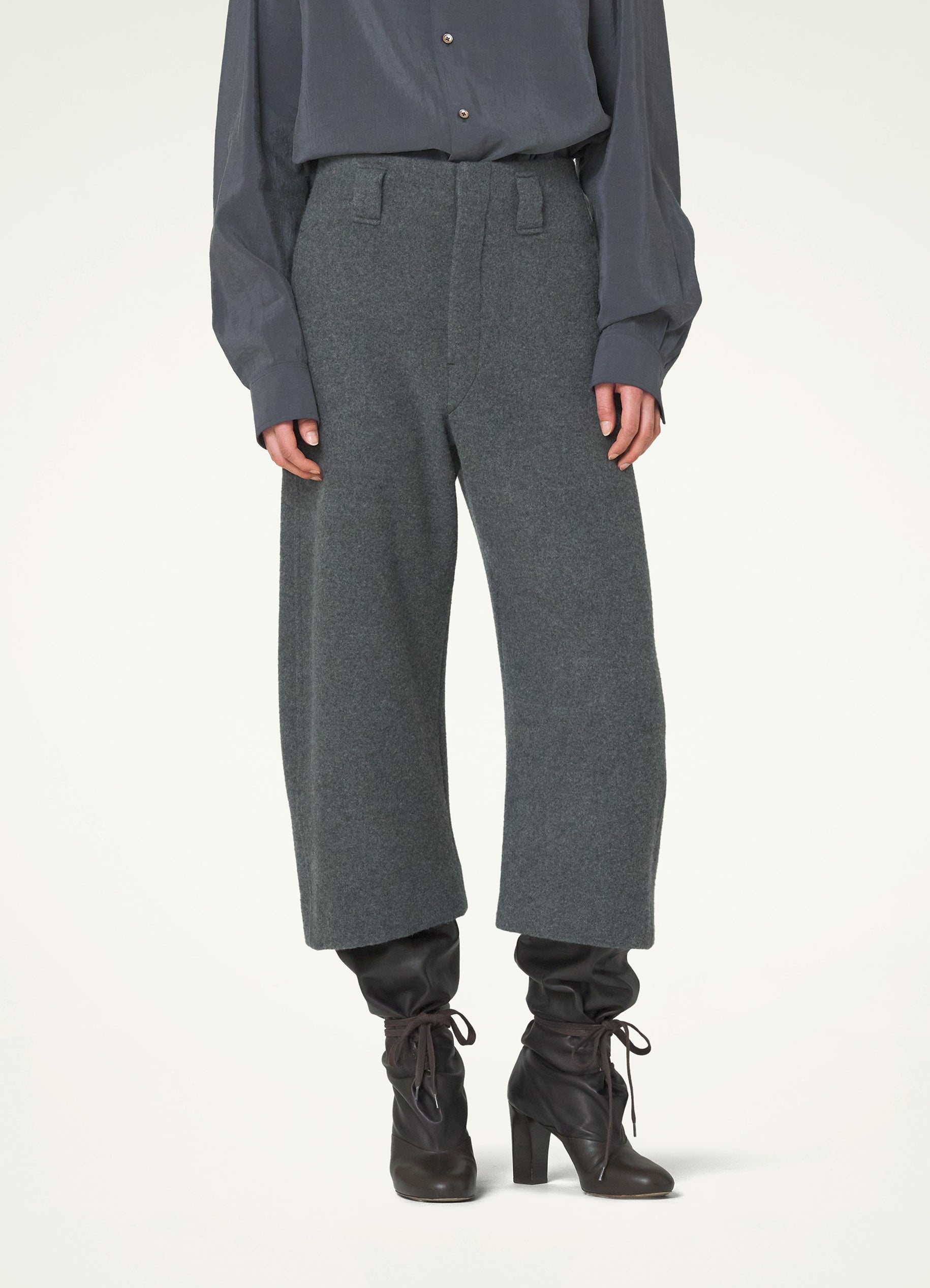 CROPPED CURVED PANTS - 2