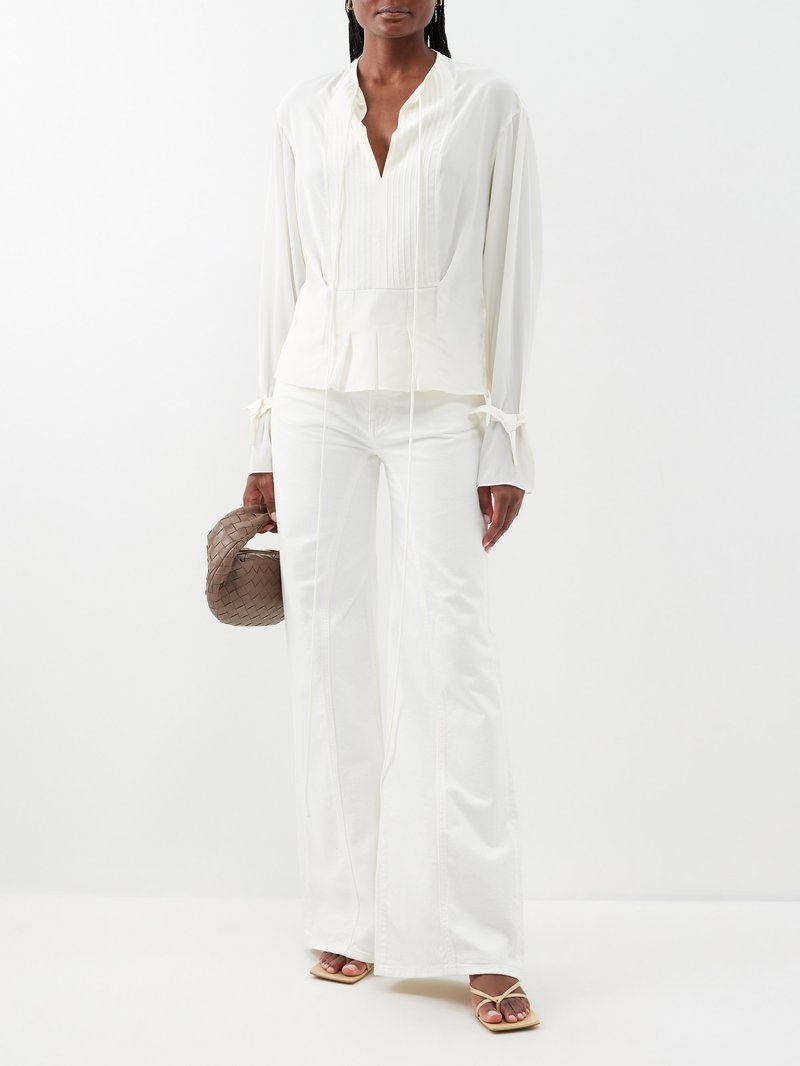 Pleated silk blouse - 2