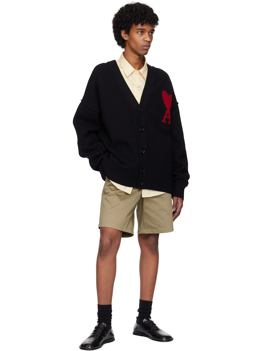 Black Wool Ami de Coeur Cardigan - 4