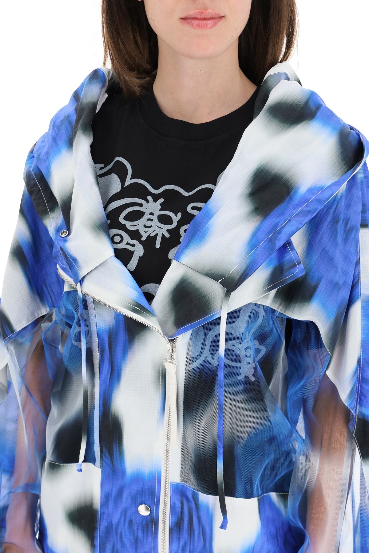 BLURRED POPPY PRINT WINDBREAKER JACKET - 5