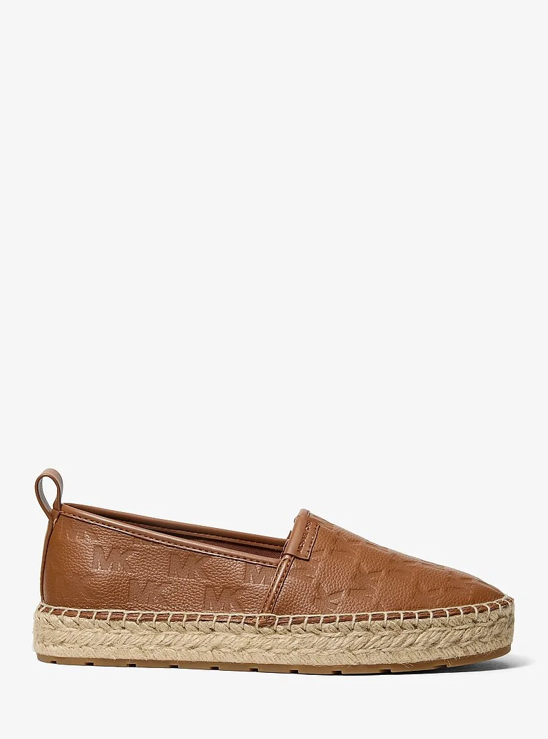 Elias Logo Embossed Leather Espadrille - 1