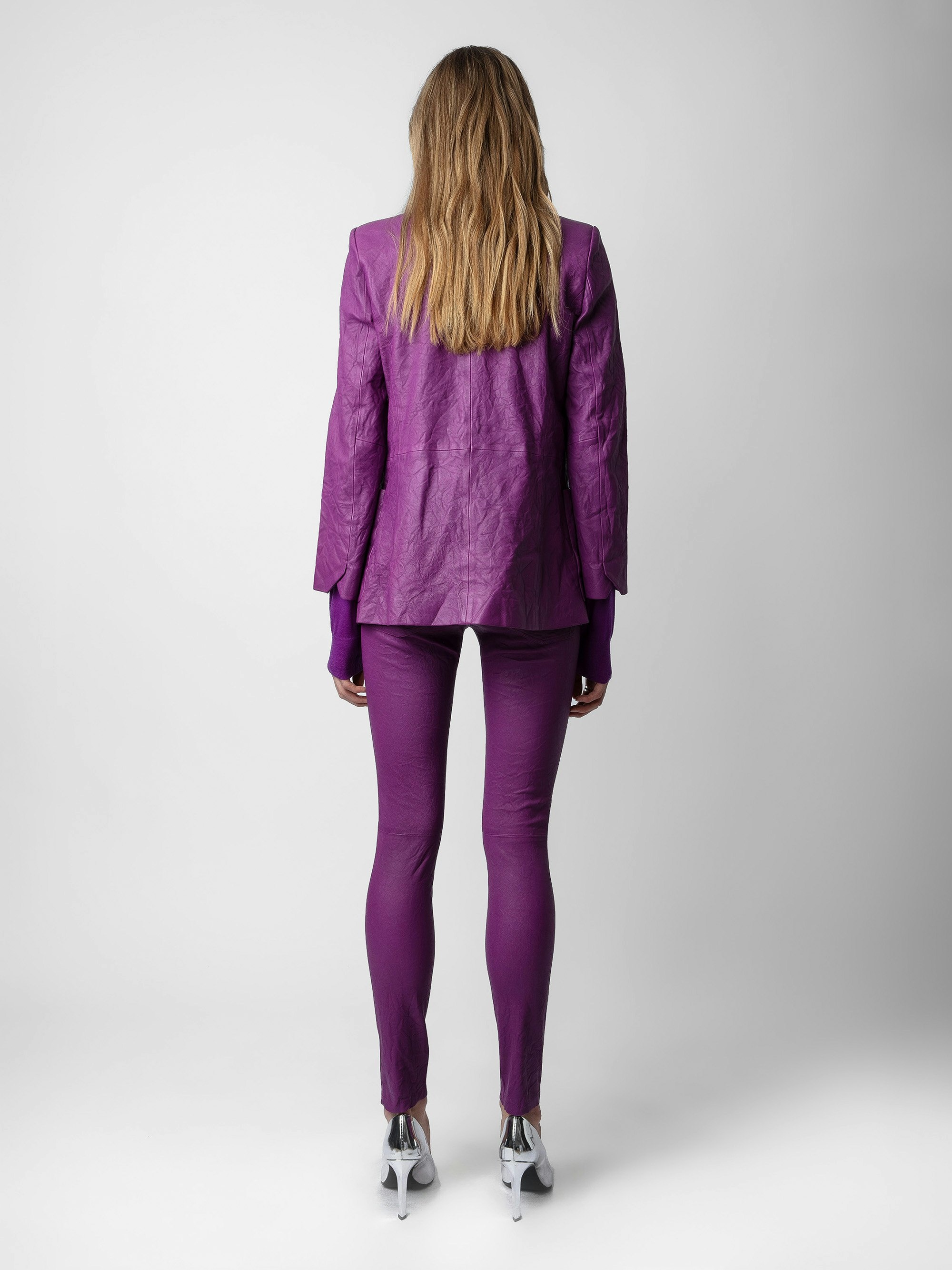Phlame Crinkled Leather Pants - 3