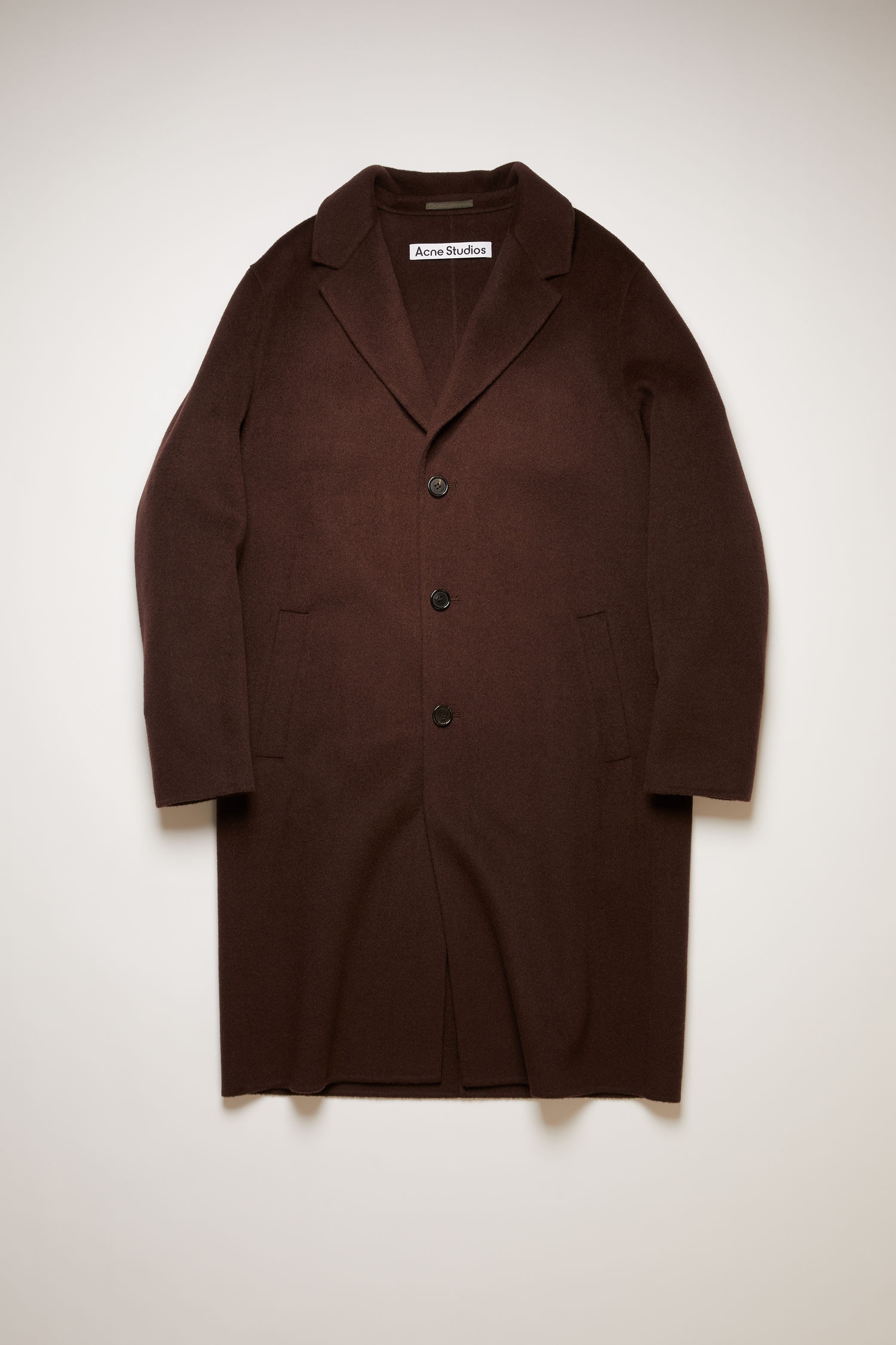 Double-faced wool coat cacao brown - 1