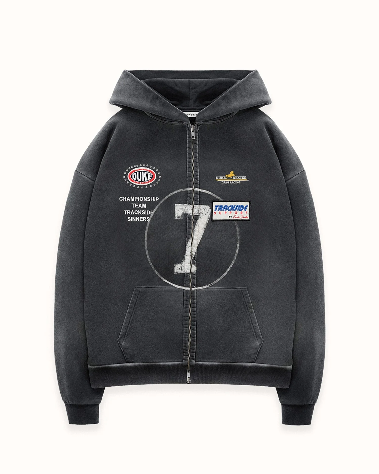 DR4 Eat Dirt Washed Black Zip Hoodie - 1