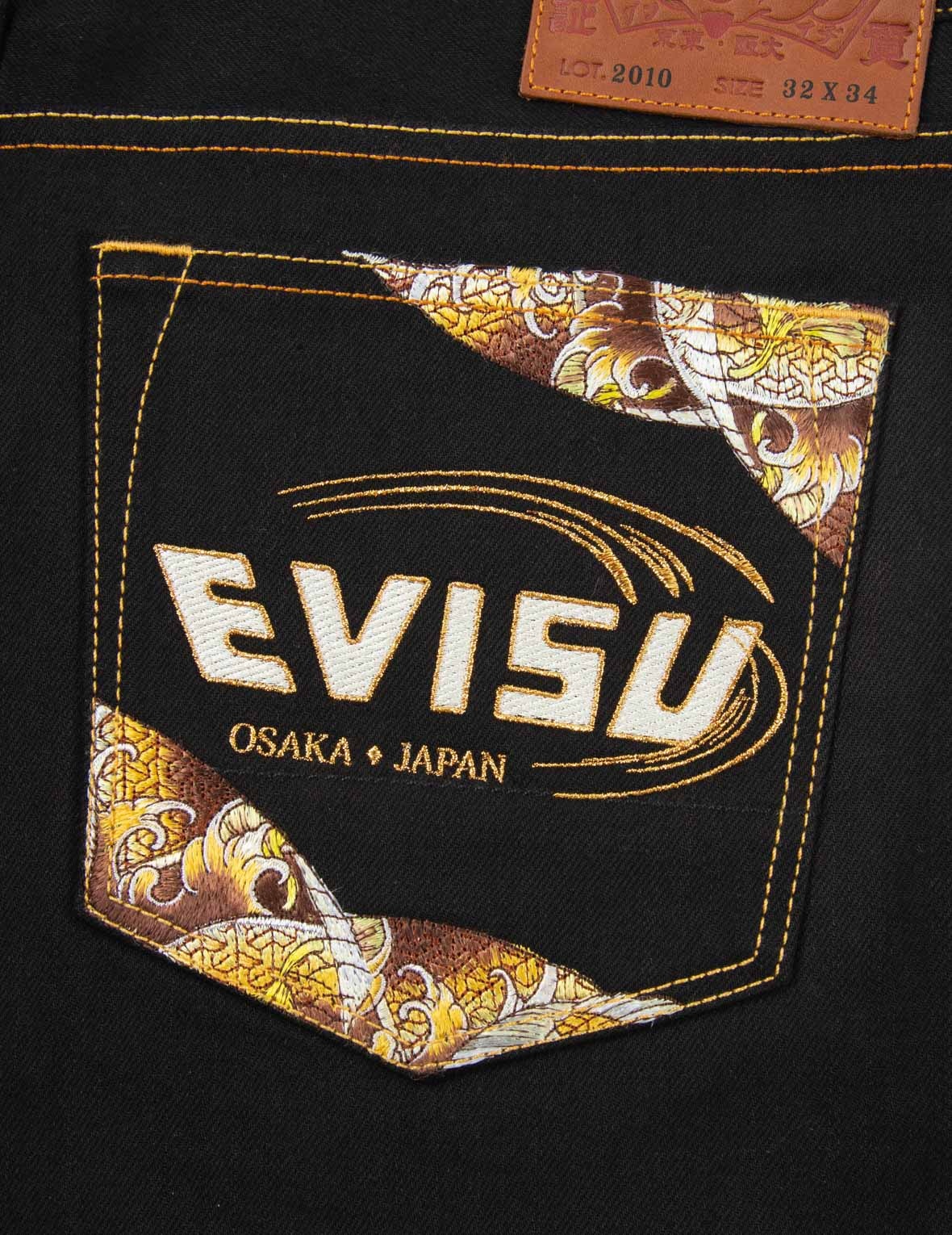 TATTOO KOI AND LOGO EMBROIDERY SLIM-FIT JEANS #2010 - 9