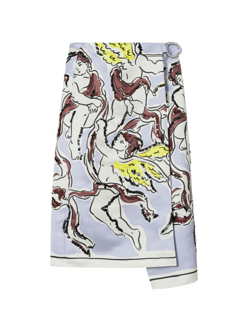printed satin skirt 1