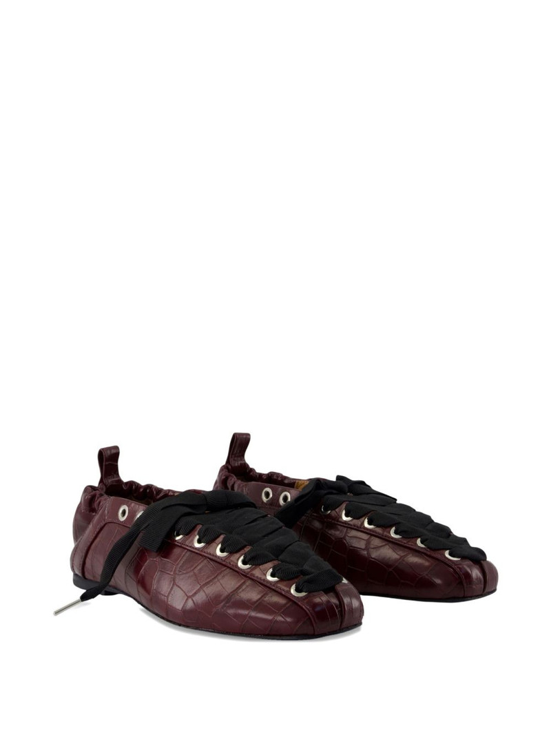 GANNI eyelets-detail lace-up ballet flats outlook