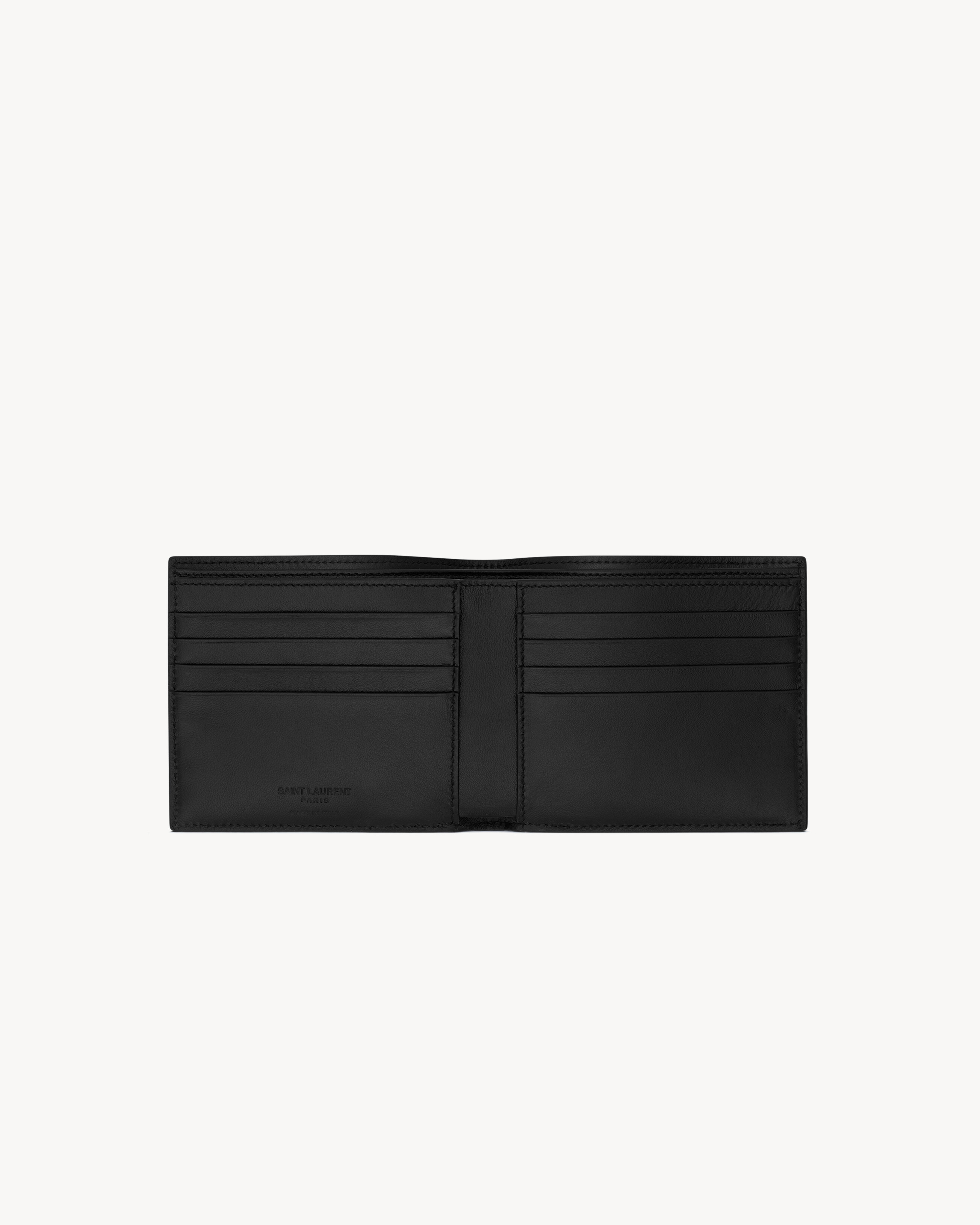 SAINT LAURENT PARIS EAST/WEST WALLET IN COATED BARK LEATHER - 4