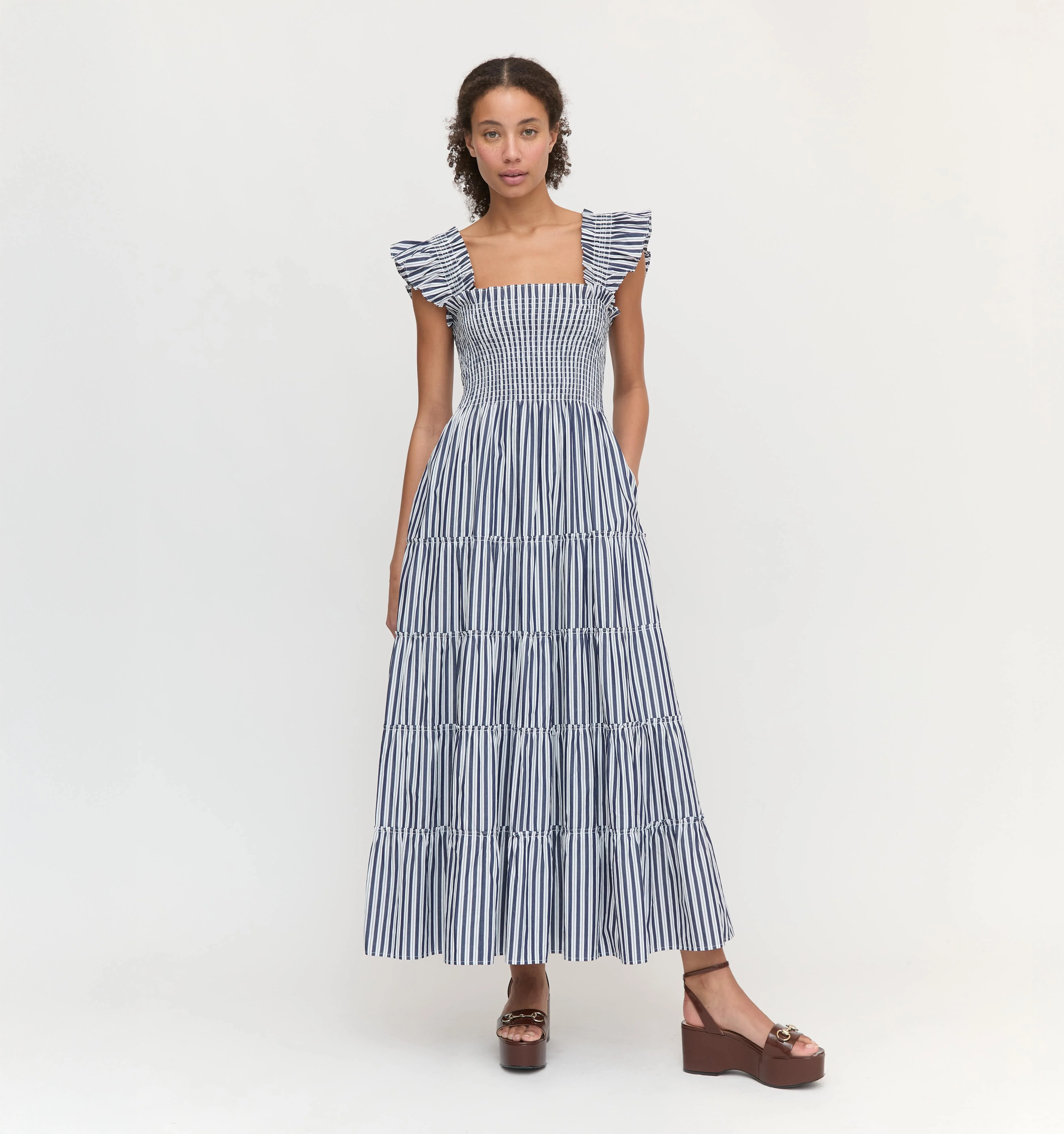 The Ellie Maxi Nap Dress - Navy Stripe - 1