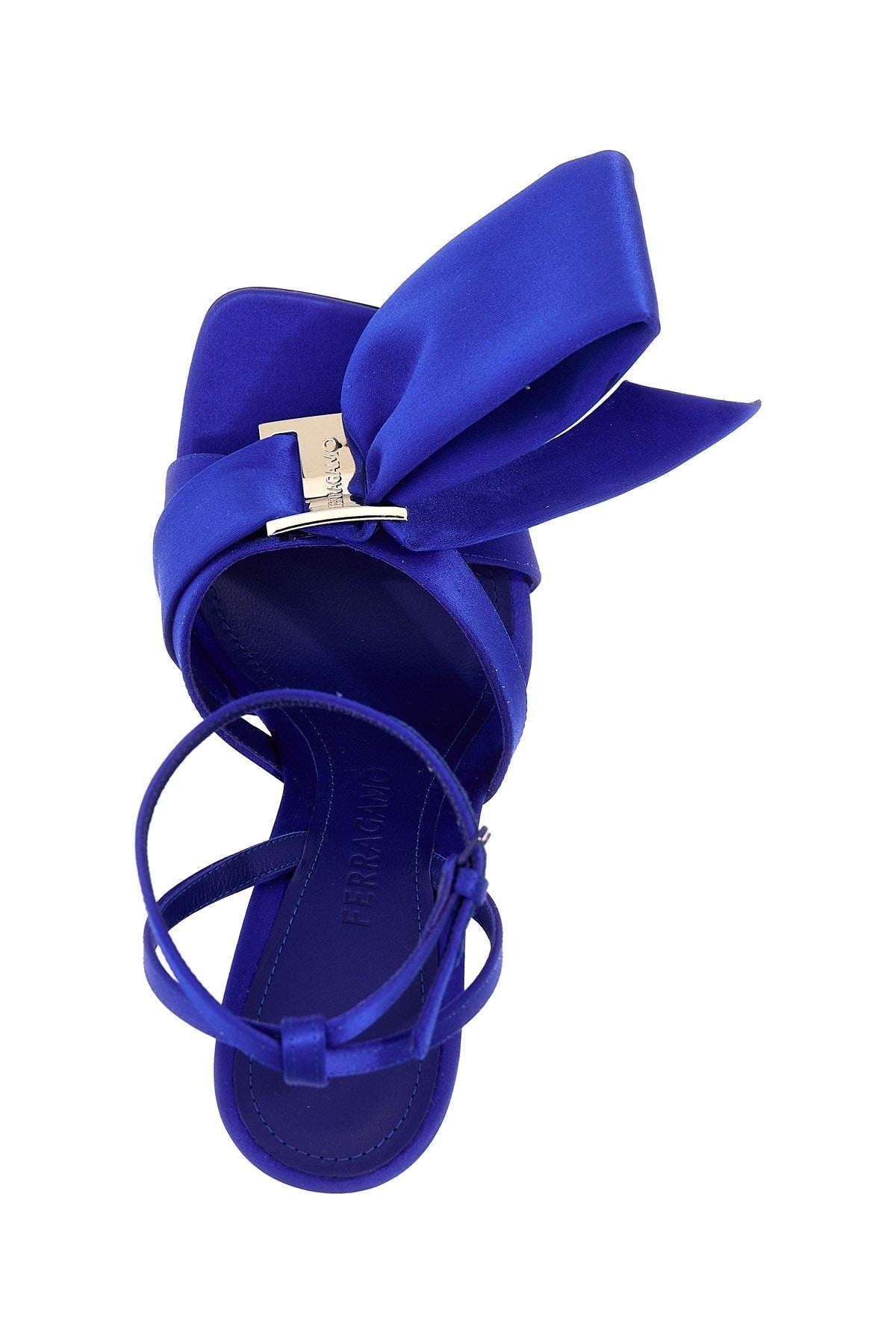 サンダル・ミュール Salvatore Ferragamo Helena Women's Sandals Satin Blue Ferragamo | Helena 105 blue satin bow sandals | Savannahs