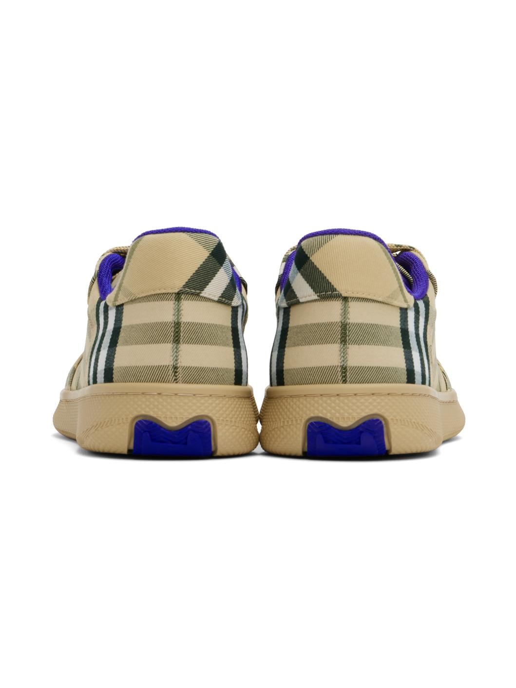 Beige Check Terrace Sneakers - 2