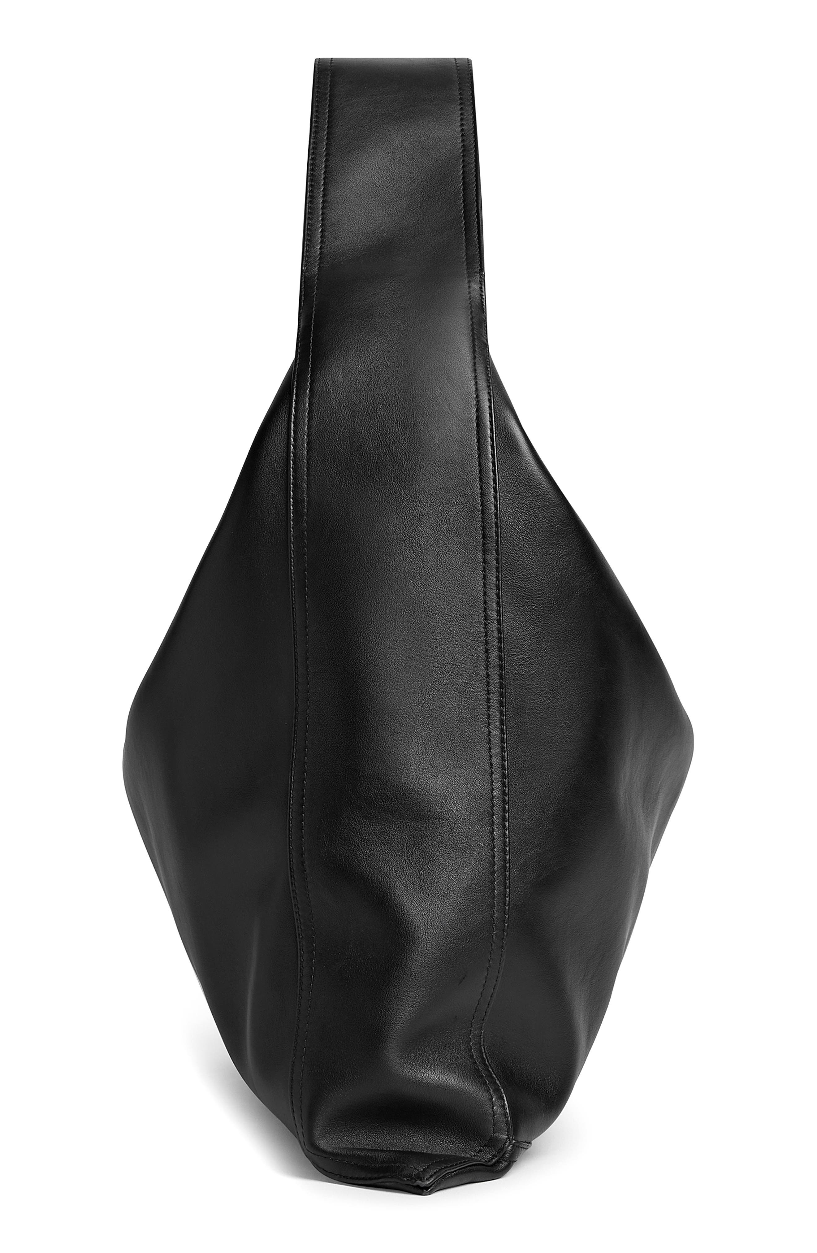 Bottega Veneta Large Hop Leather Hobo Bag in 1019 Black-M Brass at Nordstrom - 5