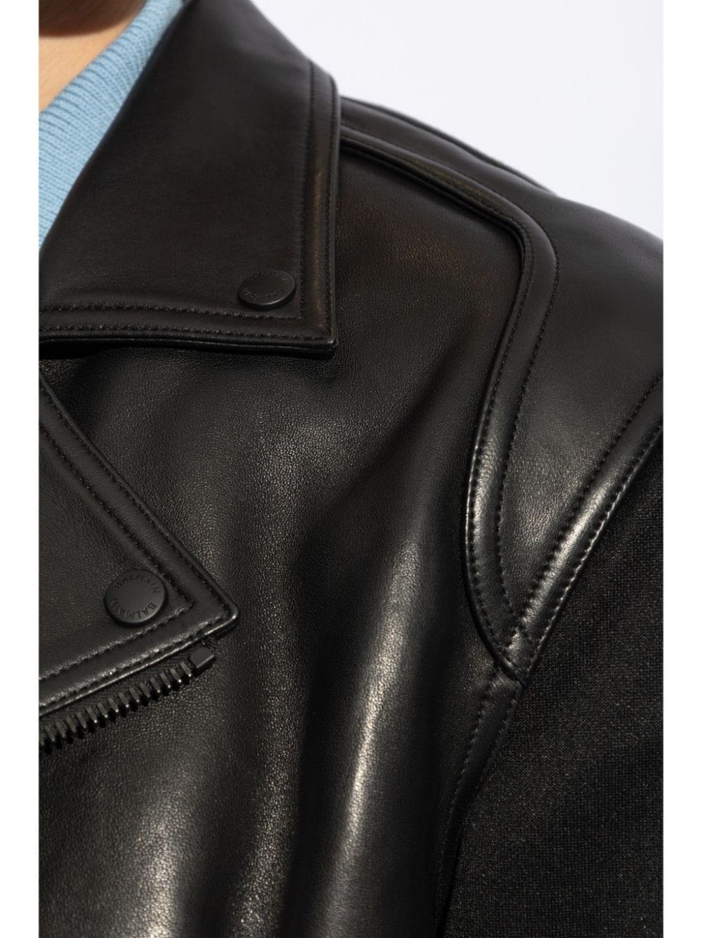 Belted leather jacket - 5
