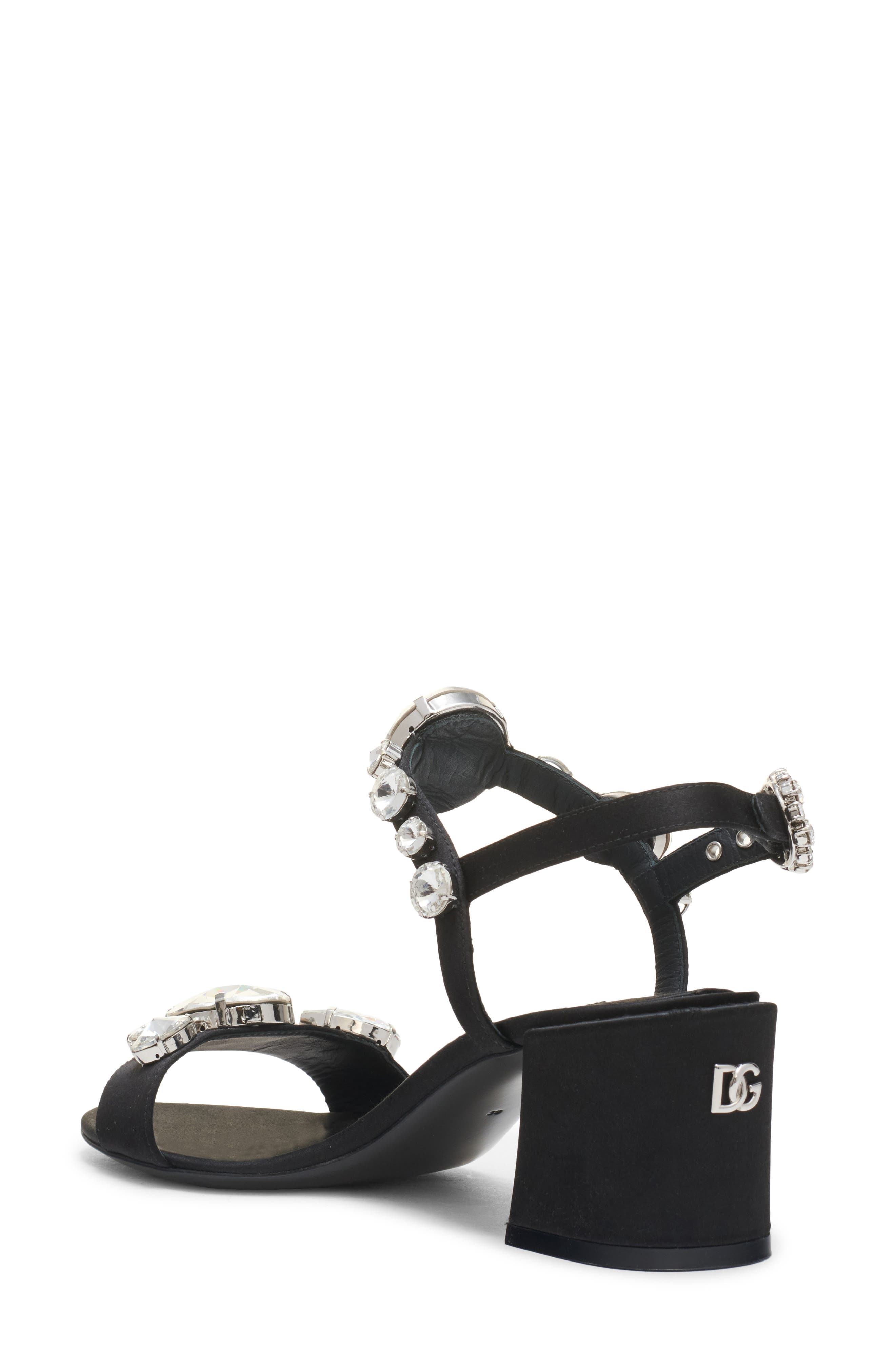Dolce&Gabbana Crystal Embellished Sandal in Nero/Crystal at Nordstrom - 2