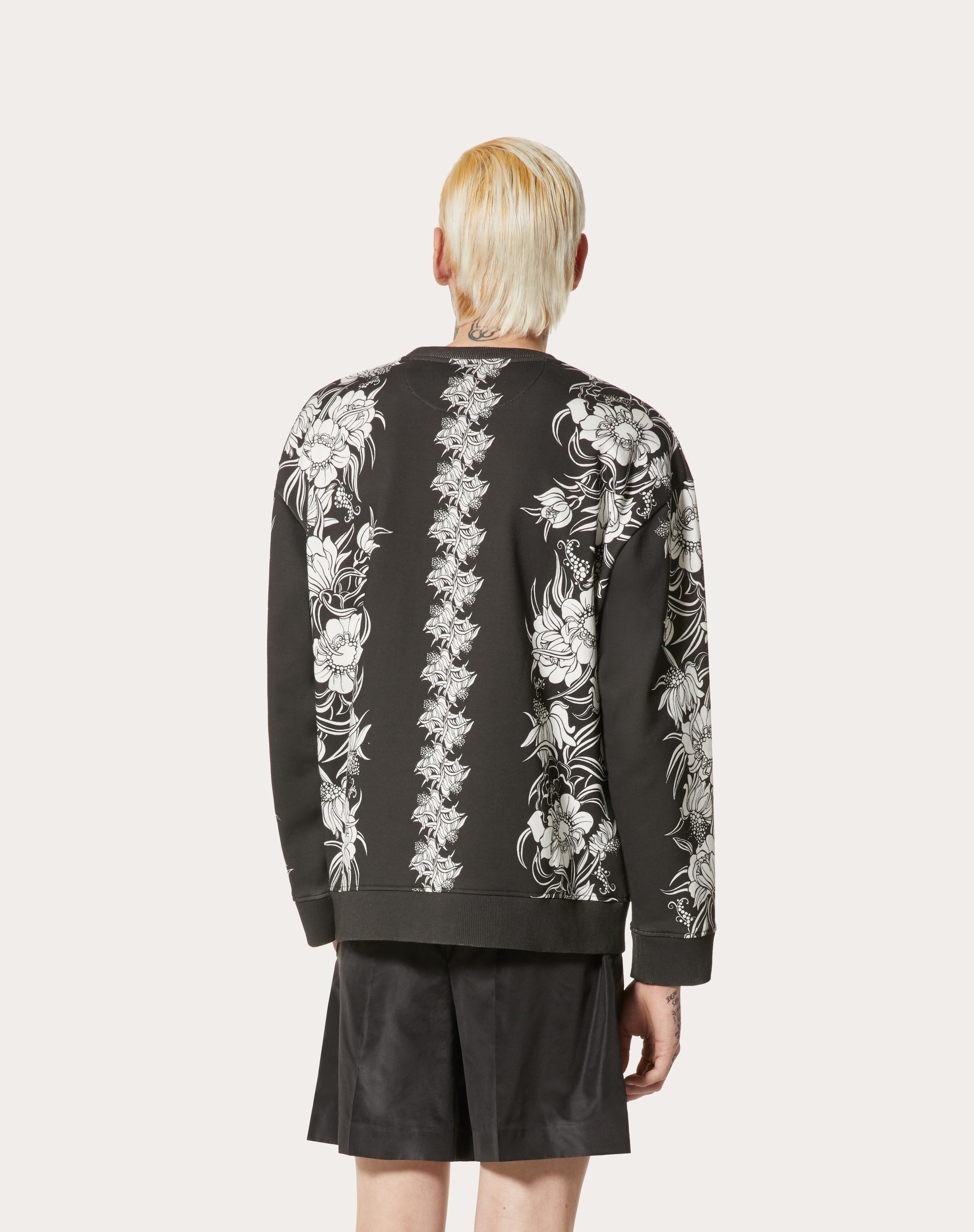 CREWNECK COTTON SWEATSHIRT WITH STREET FLOWERS DAISYLAND PRINT - 4