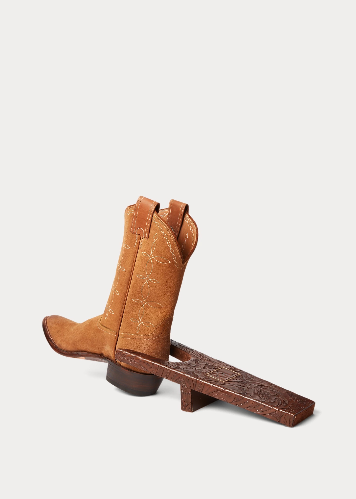 Hand-Tooled Leather Boot Jack - 2