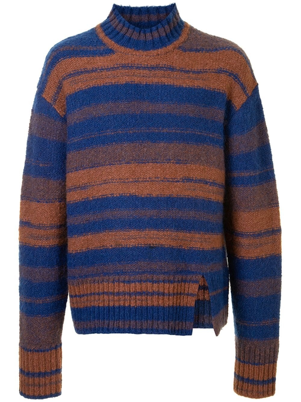 striped mock-neck sweater - 1