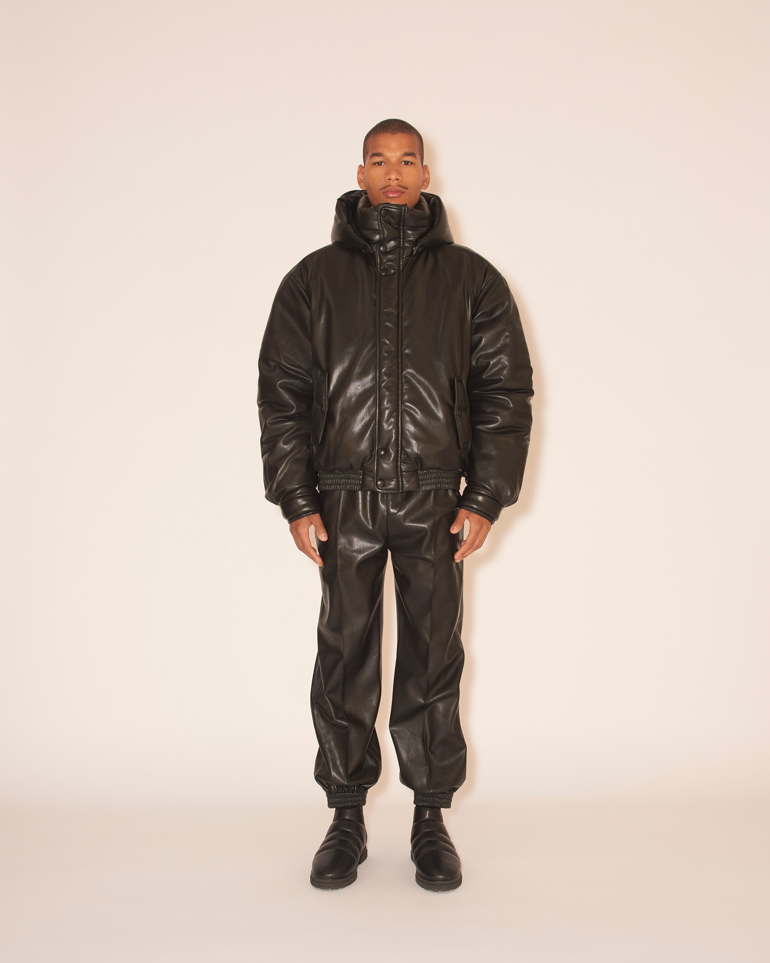 DUY - OKOBOR™ alt-leather padded bomber - Black - 3