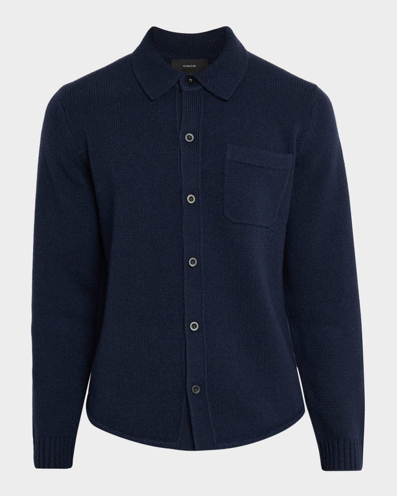 Men's Wool Sweater Shirt with Pocket 1