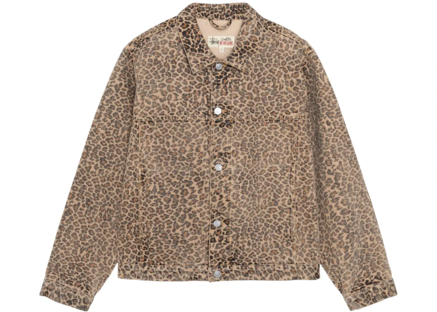 Stussy Denim Trucker Jacket Leopard - 1