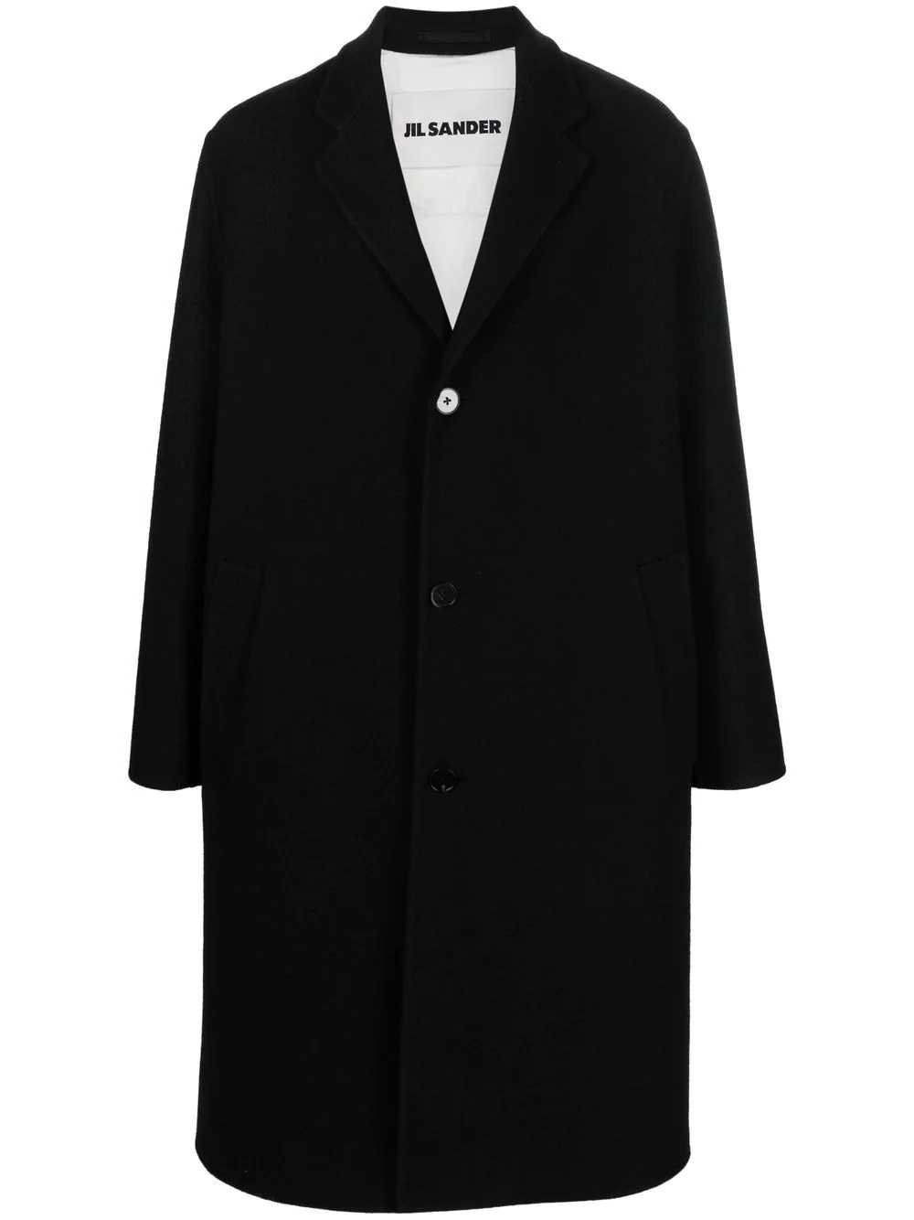 single-breasted mid-length coat - 1