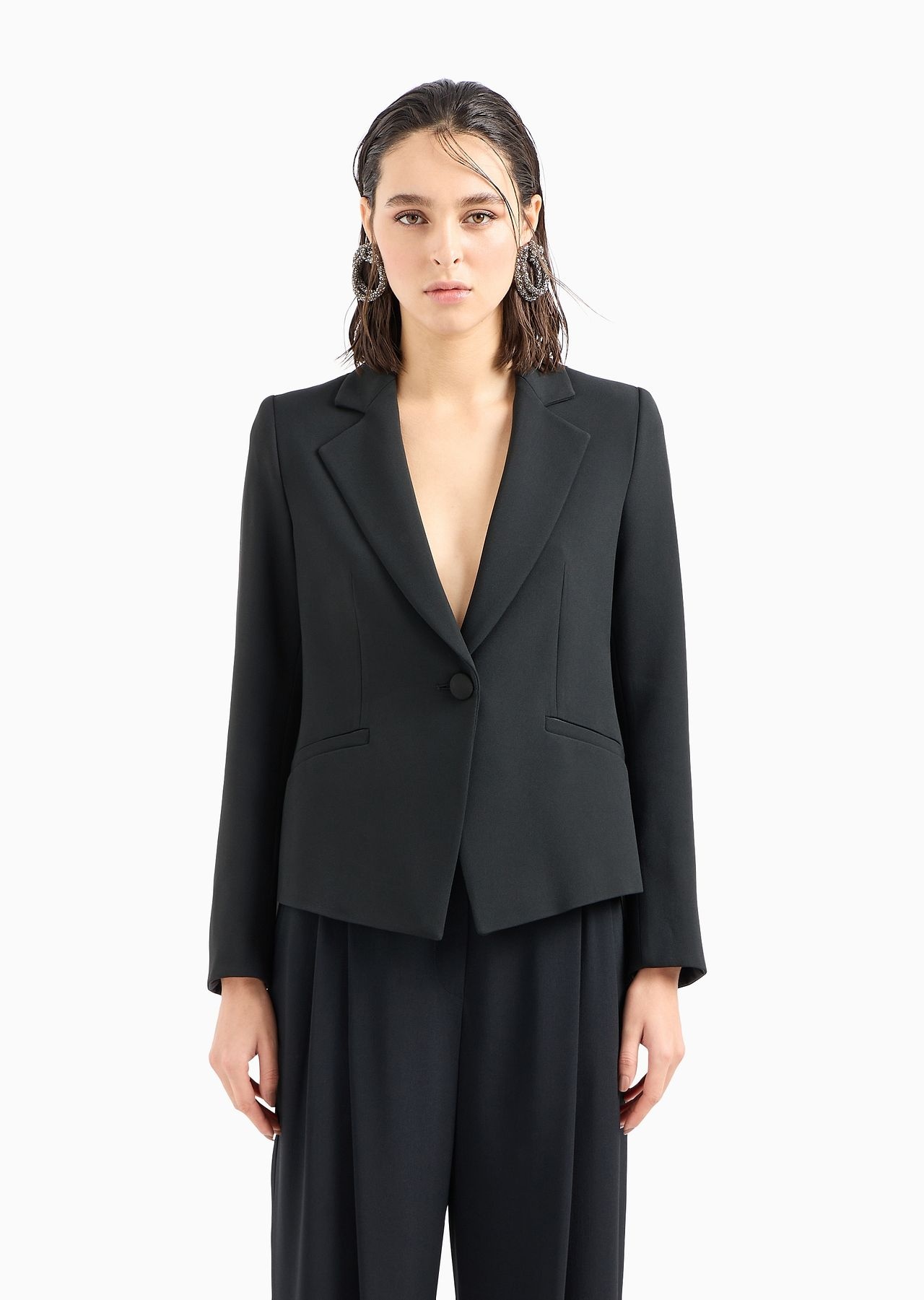 Cady crêpe jacket with lapels - 2