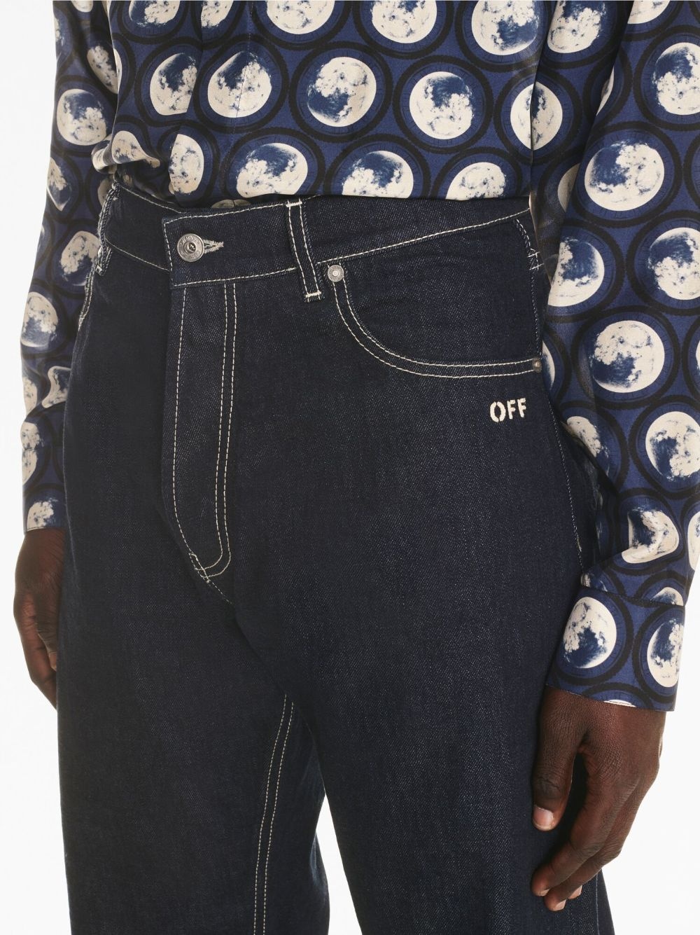 embroidered-logo jeans - 4