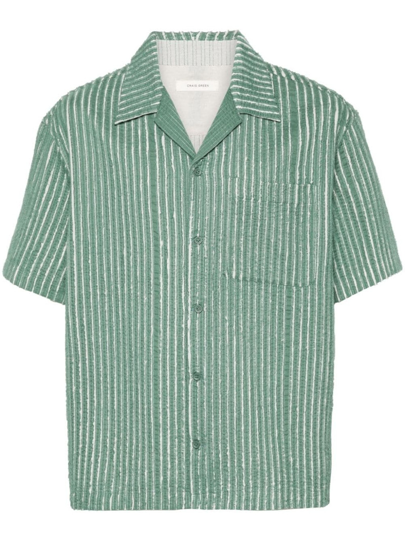 hand-frayed striped shirt 1
