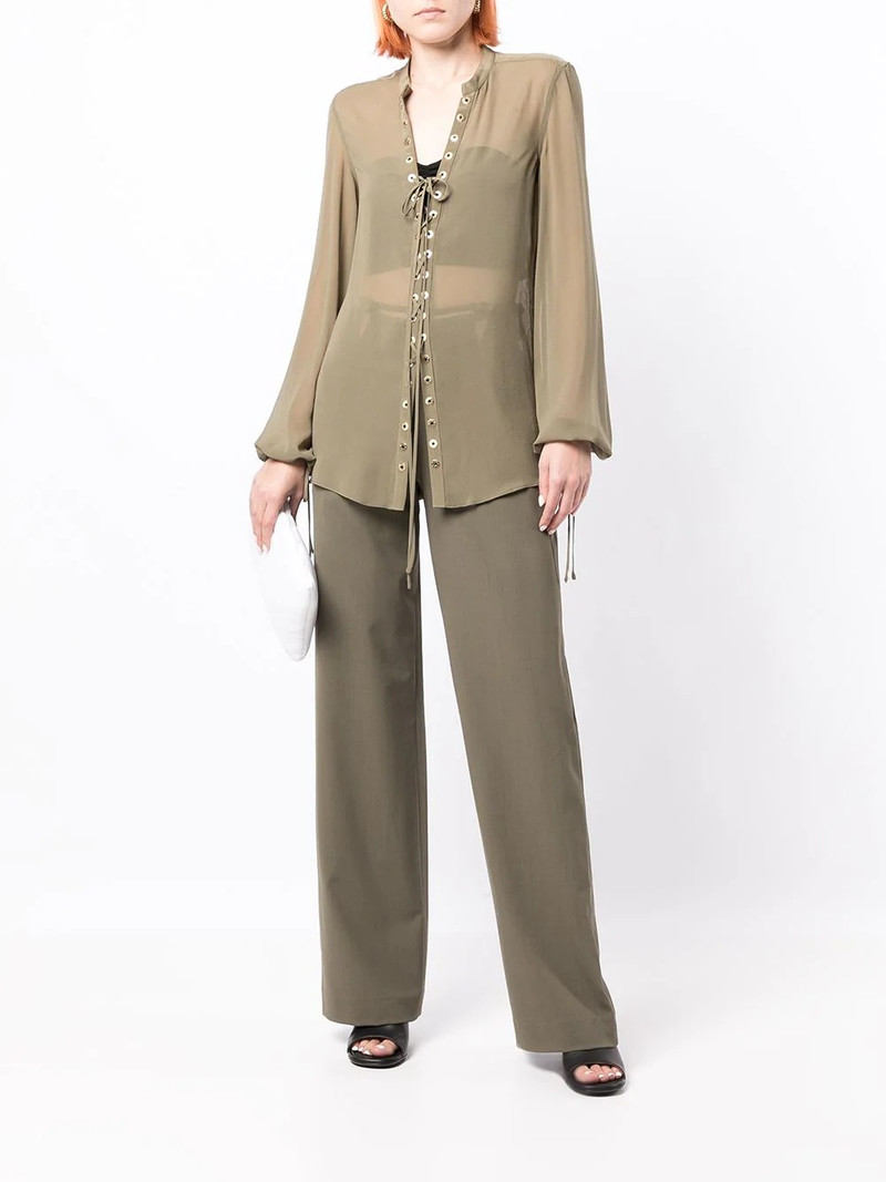 Dion Lee eyelet sheer lace top outlook