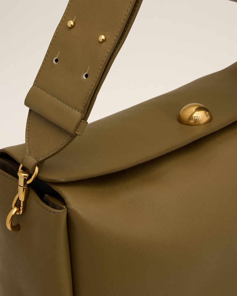 KHAKI LEATHER LARGE CARROUSEL BAG 5