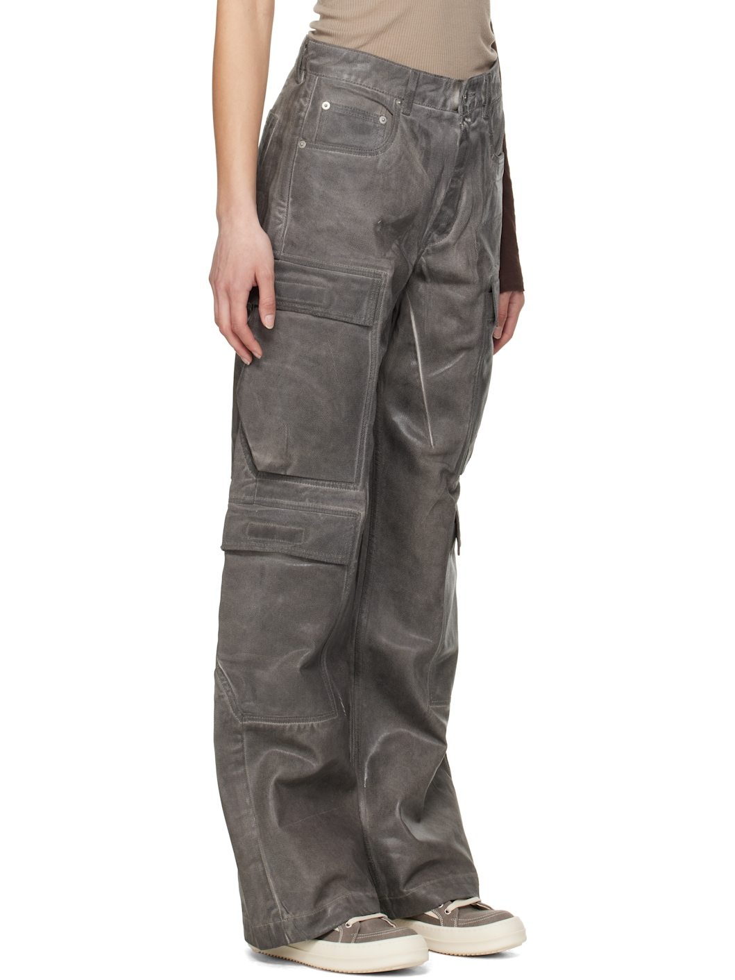 Gray Hollywood Double Cargo Jeans - 2