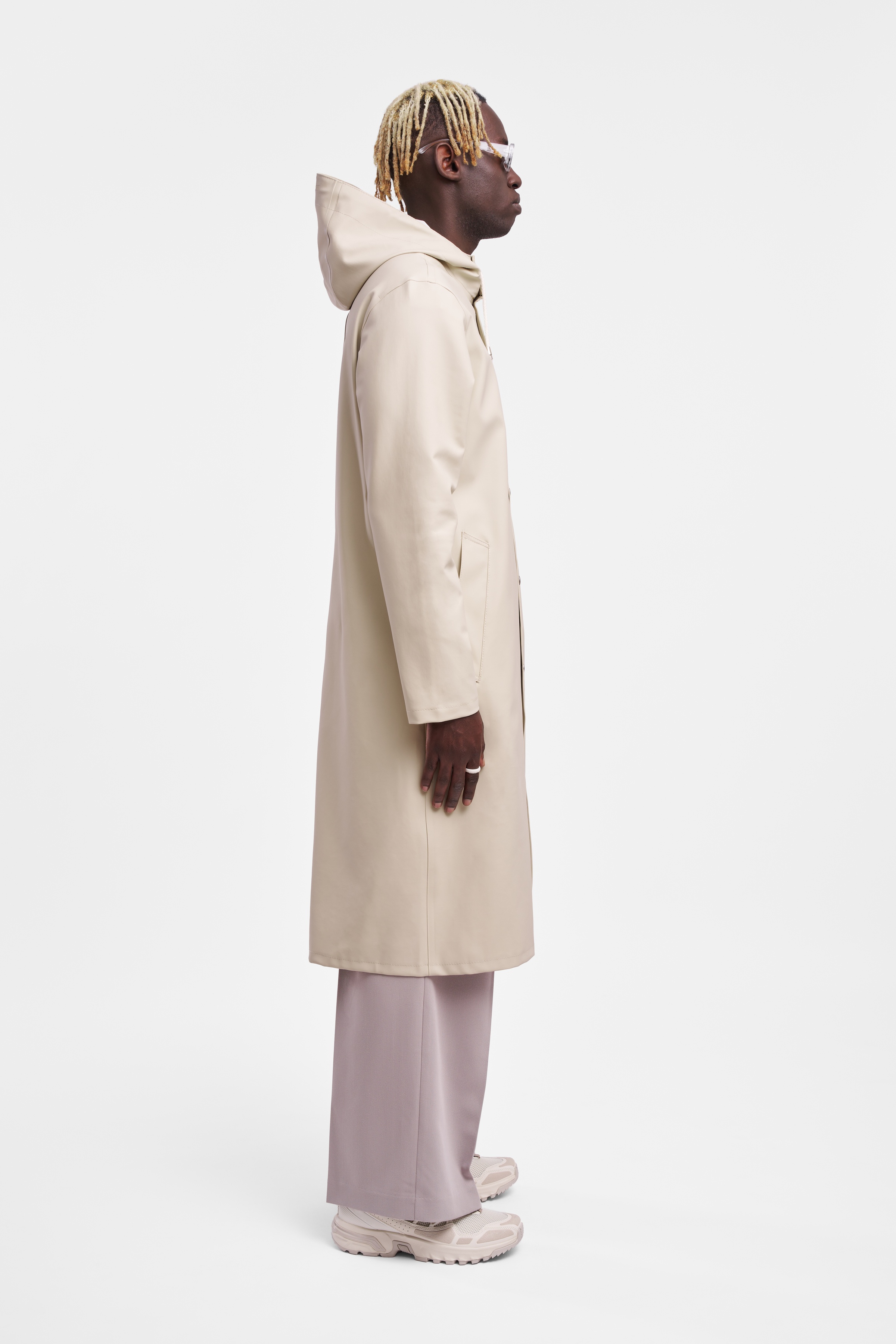 Stockholm Long Raincoat Oyster - 3