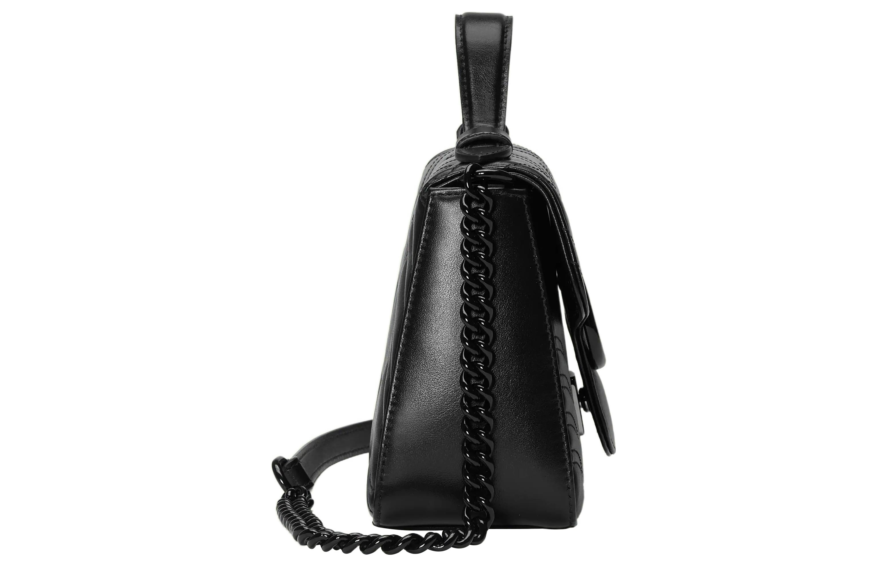 (WMNS) Gucci GG Marmont Top Handle Bag 'Black' 702563-DTDFV-1000 - 4
