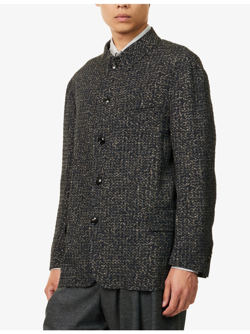 Graphic-Print Single-Breasted Woven Blazer Jacket - 3