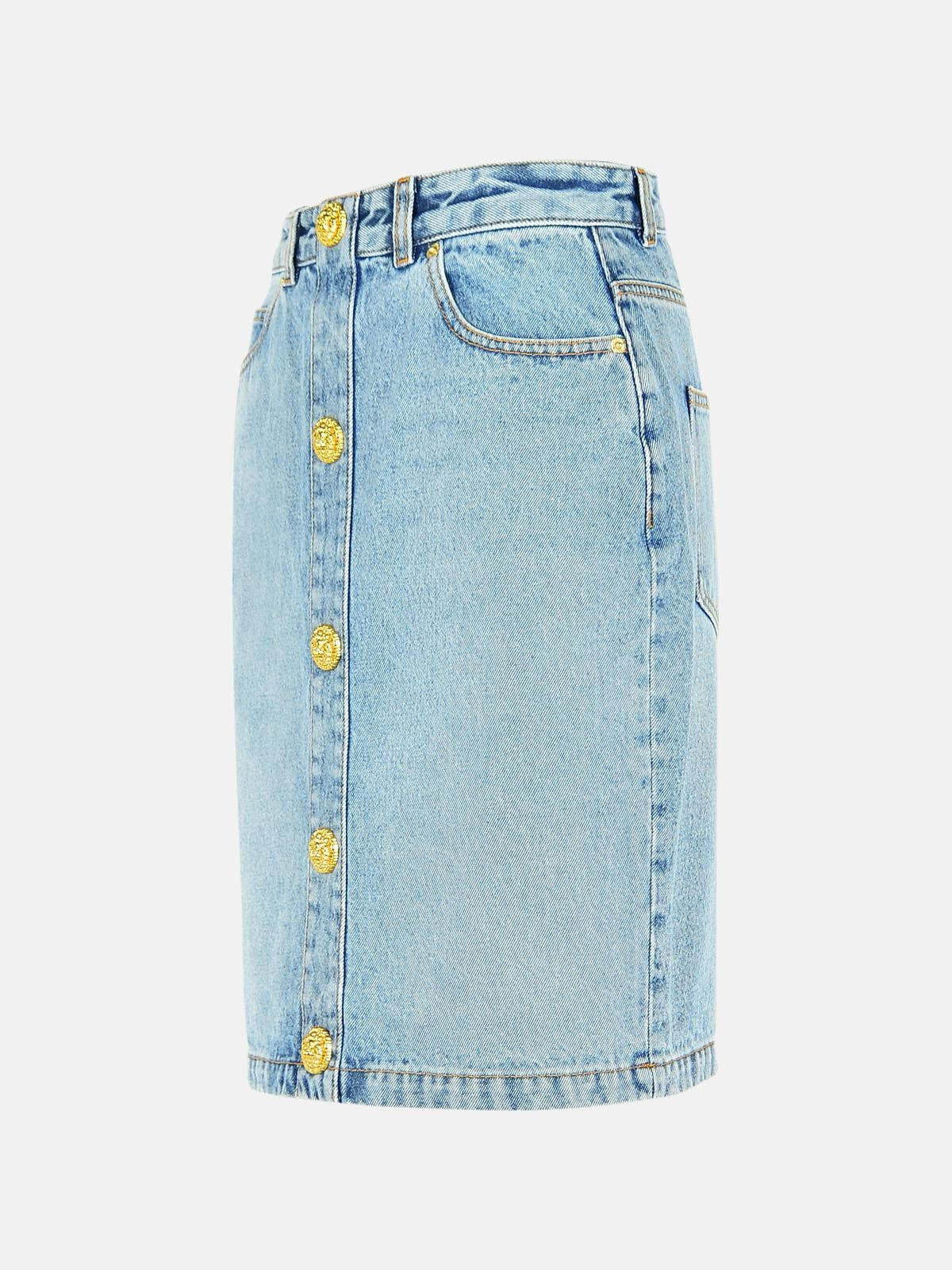 LIGHT BLUE COTTON SKIRT - 2