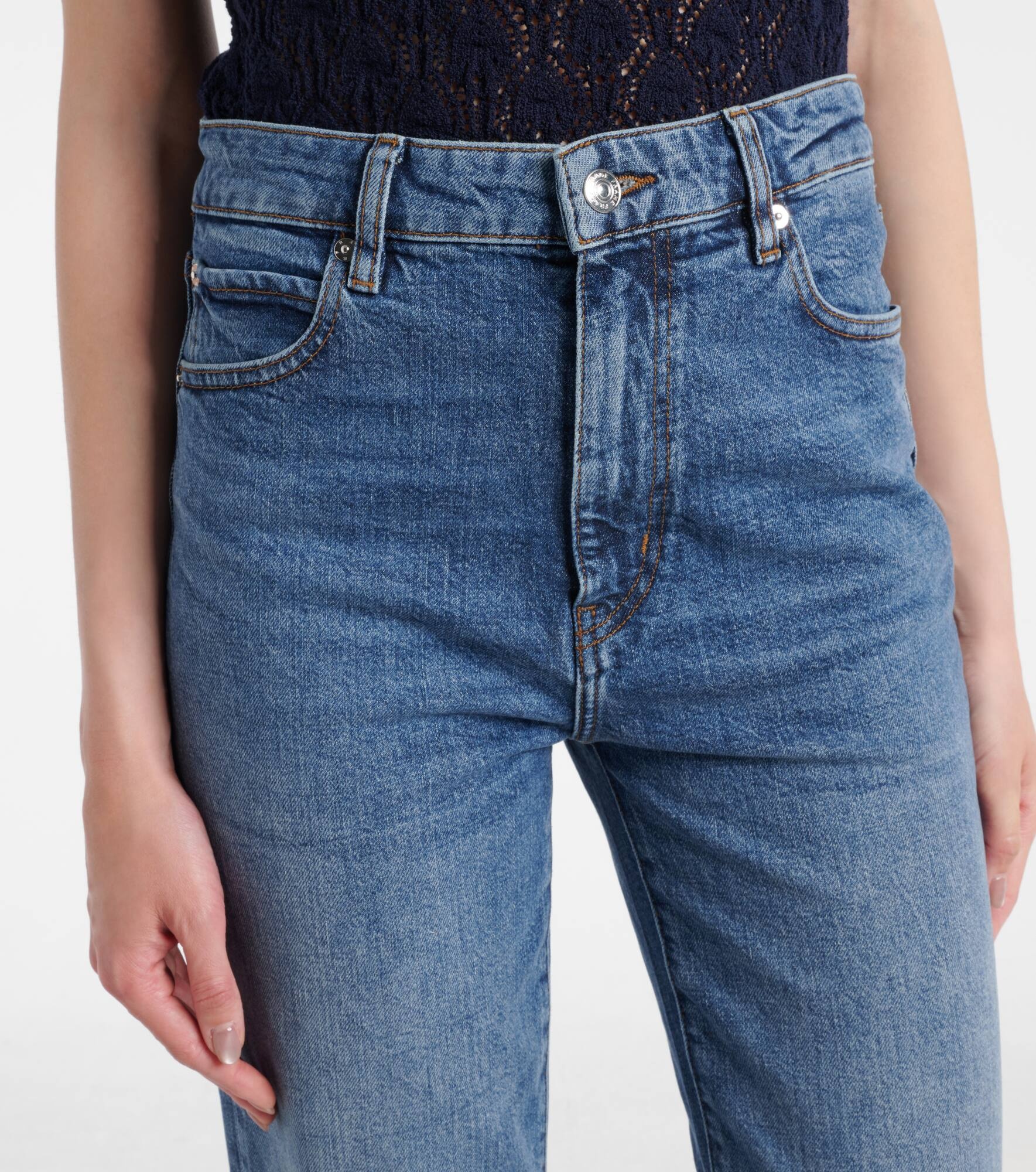 Ruler cropped straight jeans - 4