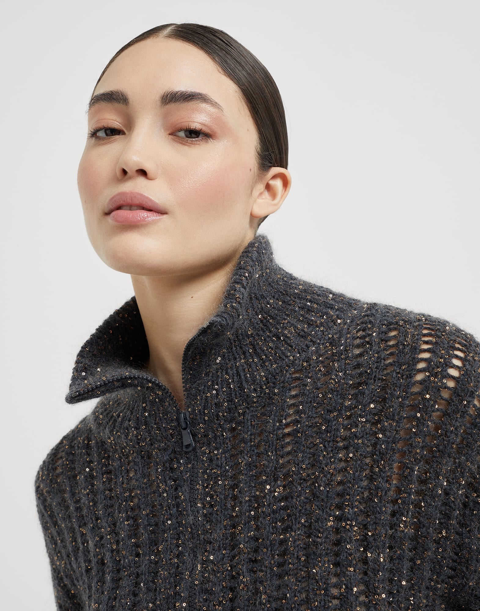 Soft wool, cashmere and mohair dazzling rib cardigan - 3