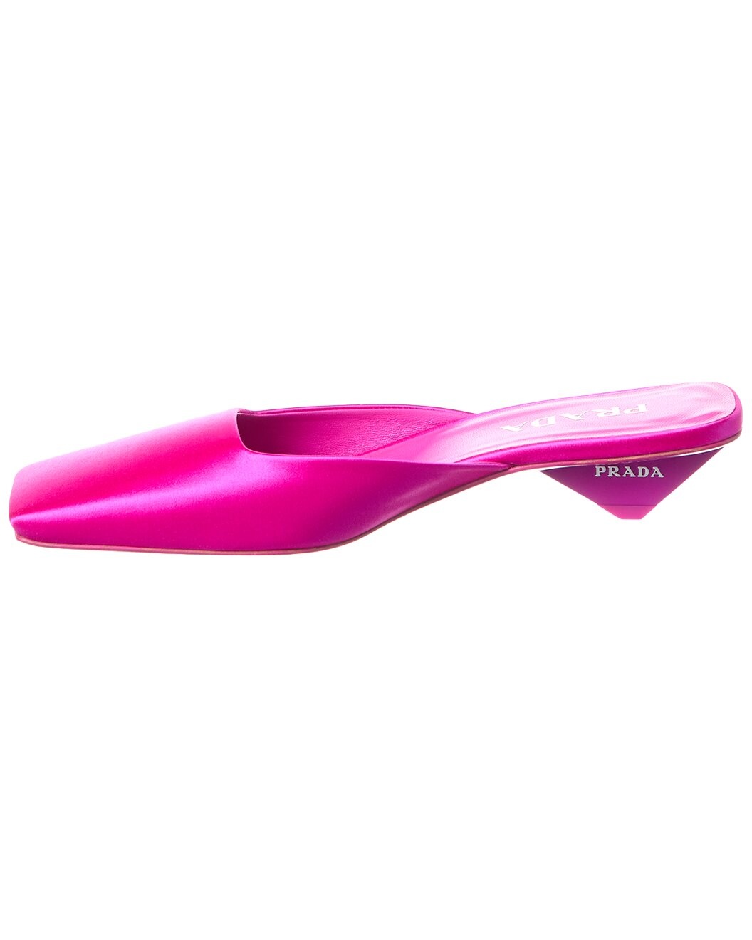 Prada Logo Satin Mule - 2