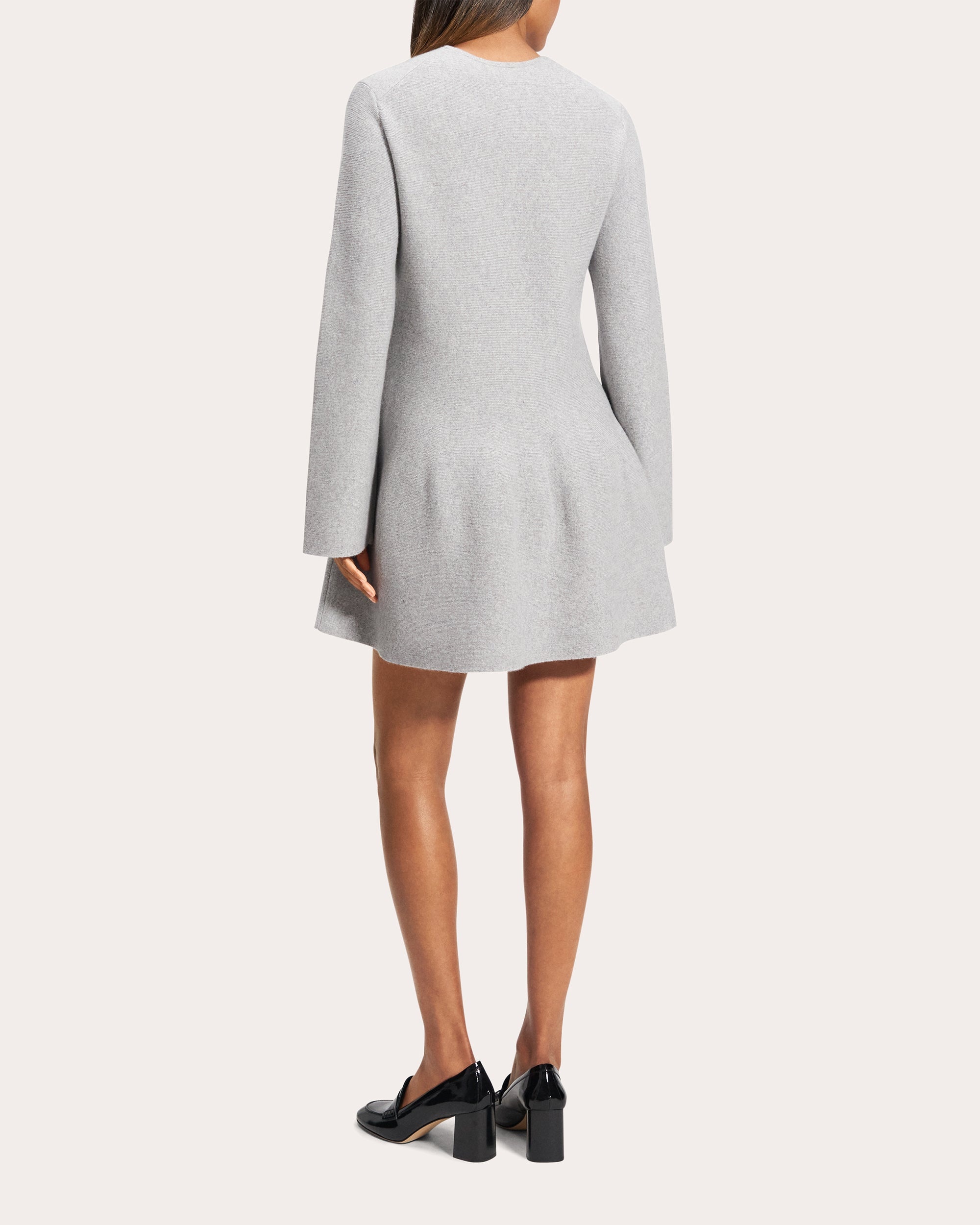 Wool Cashmere Flounced Mini Sweater Dress - 3