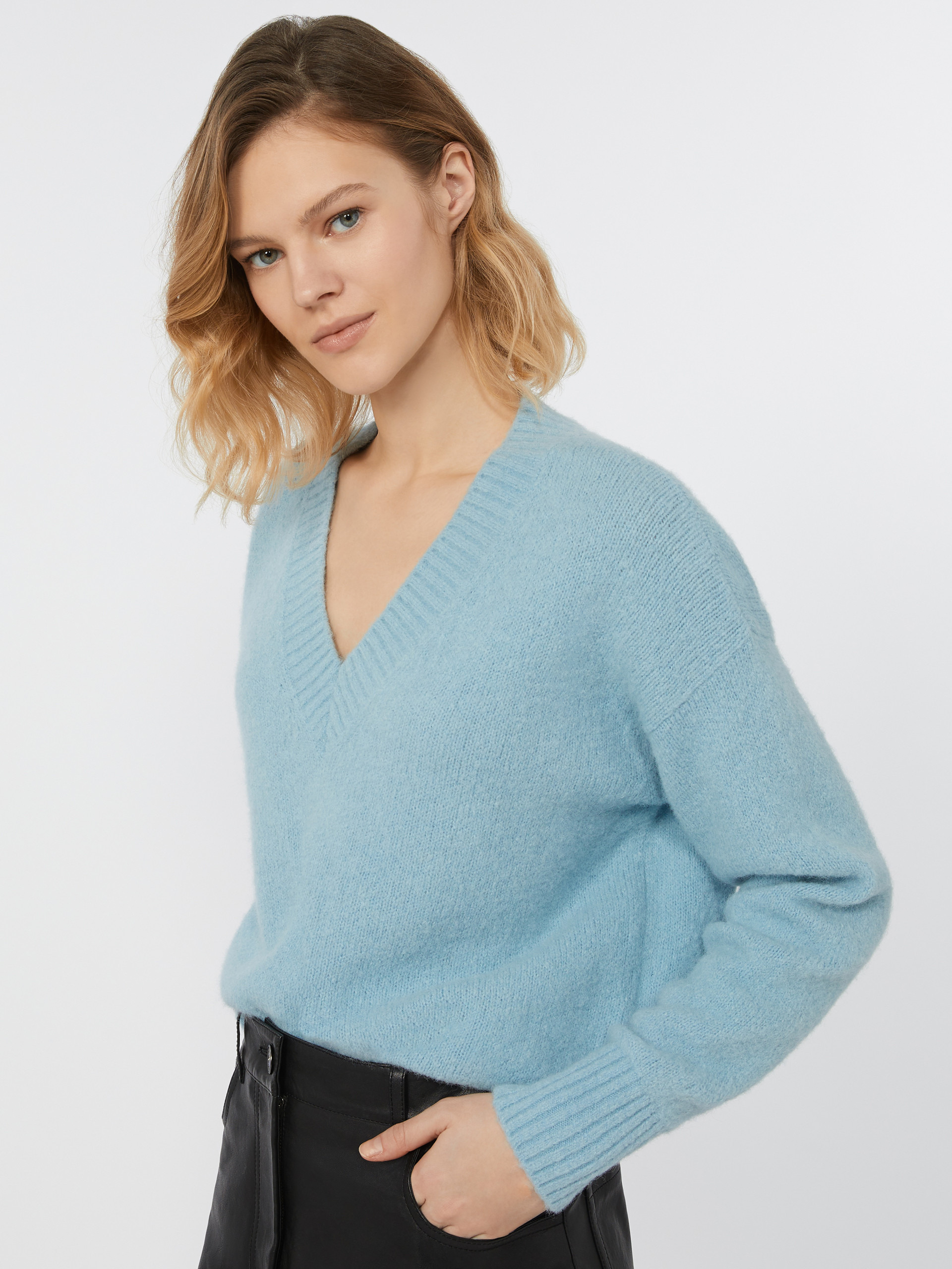 VISITA Alpaca and cotton V-neck jumper - 5