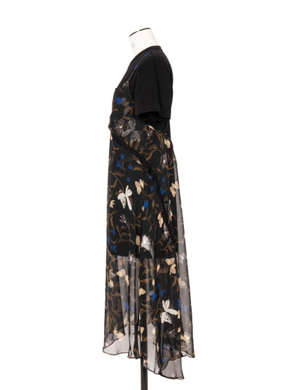 sacai Floral Print Cotton Jersey Dress outlook