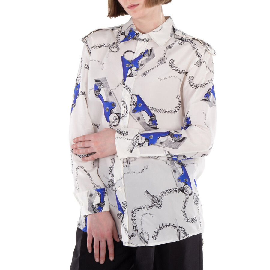 Burberry Knight Hardware-Print Silk Shirt - 2