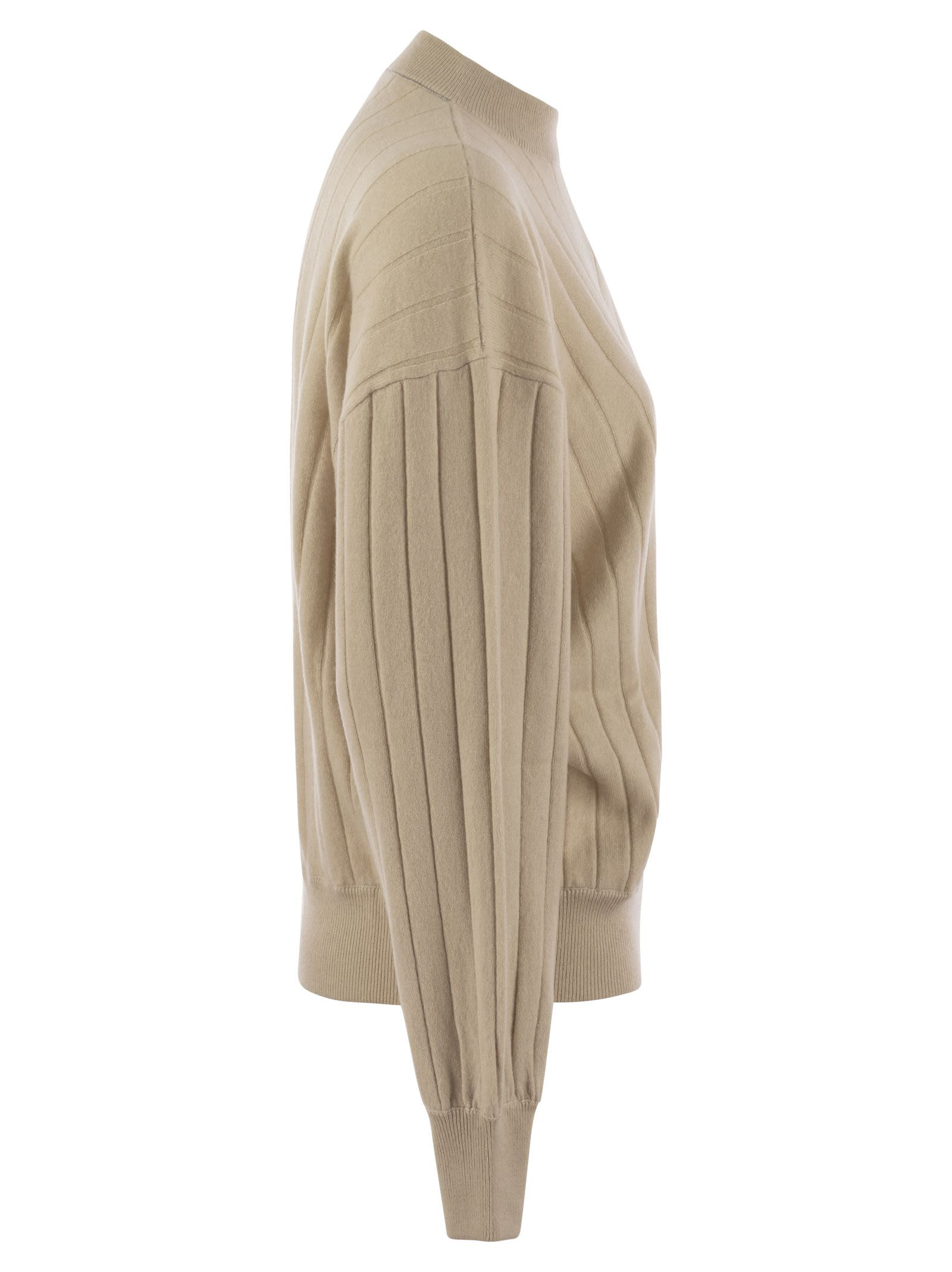 Brunello Cucinelli Women Cashmere V-Neck Sweater With Necklace - 3